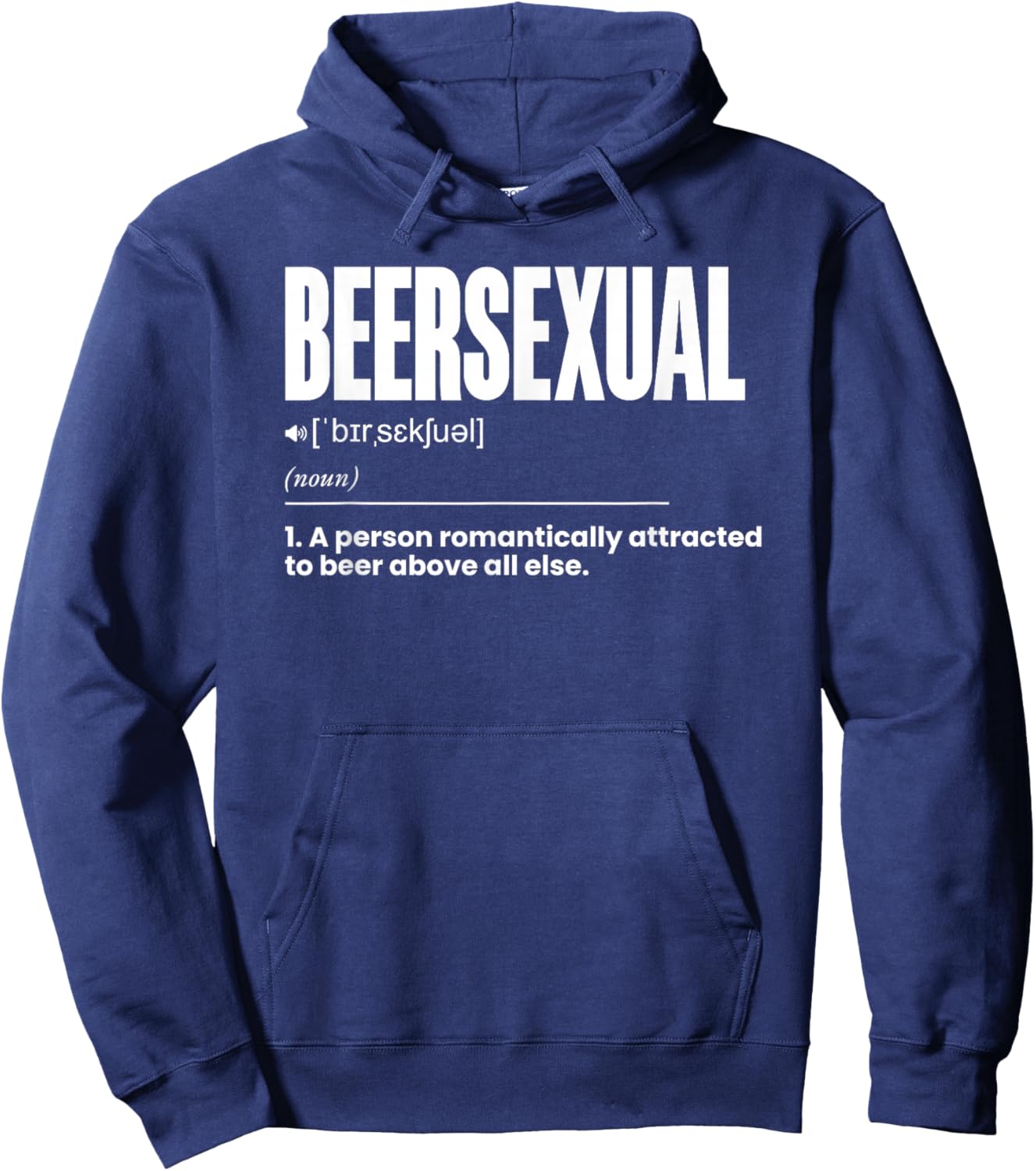 Beersexual Definition Funny Drinking Hoodie - Hoodie | Navy