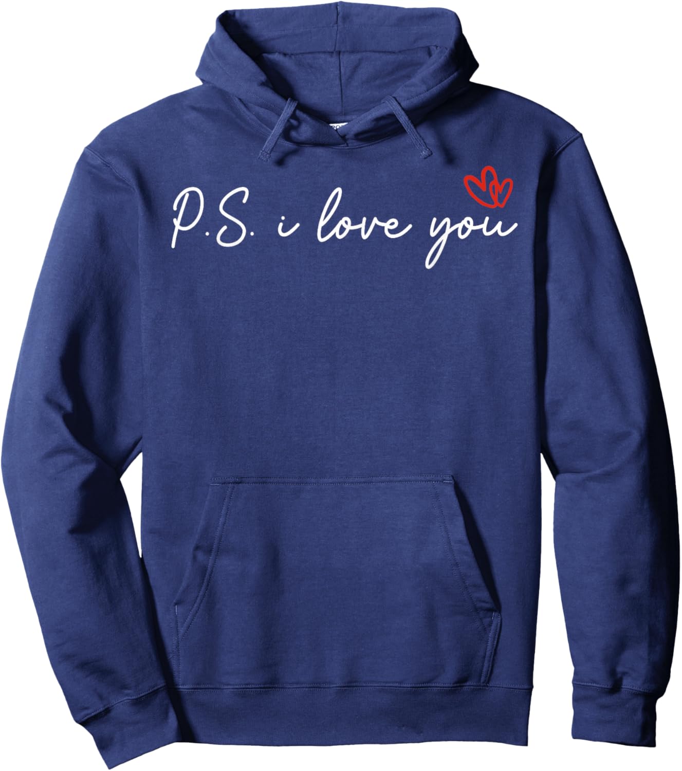 PS I Love You Day Valentine's Day Purple Heart Women Men Kid Hoodie - Hoodie | Navy