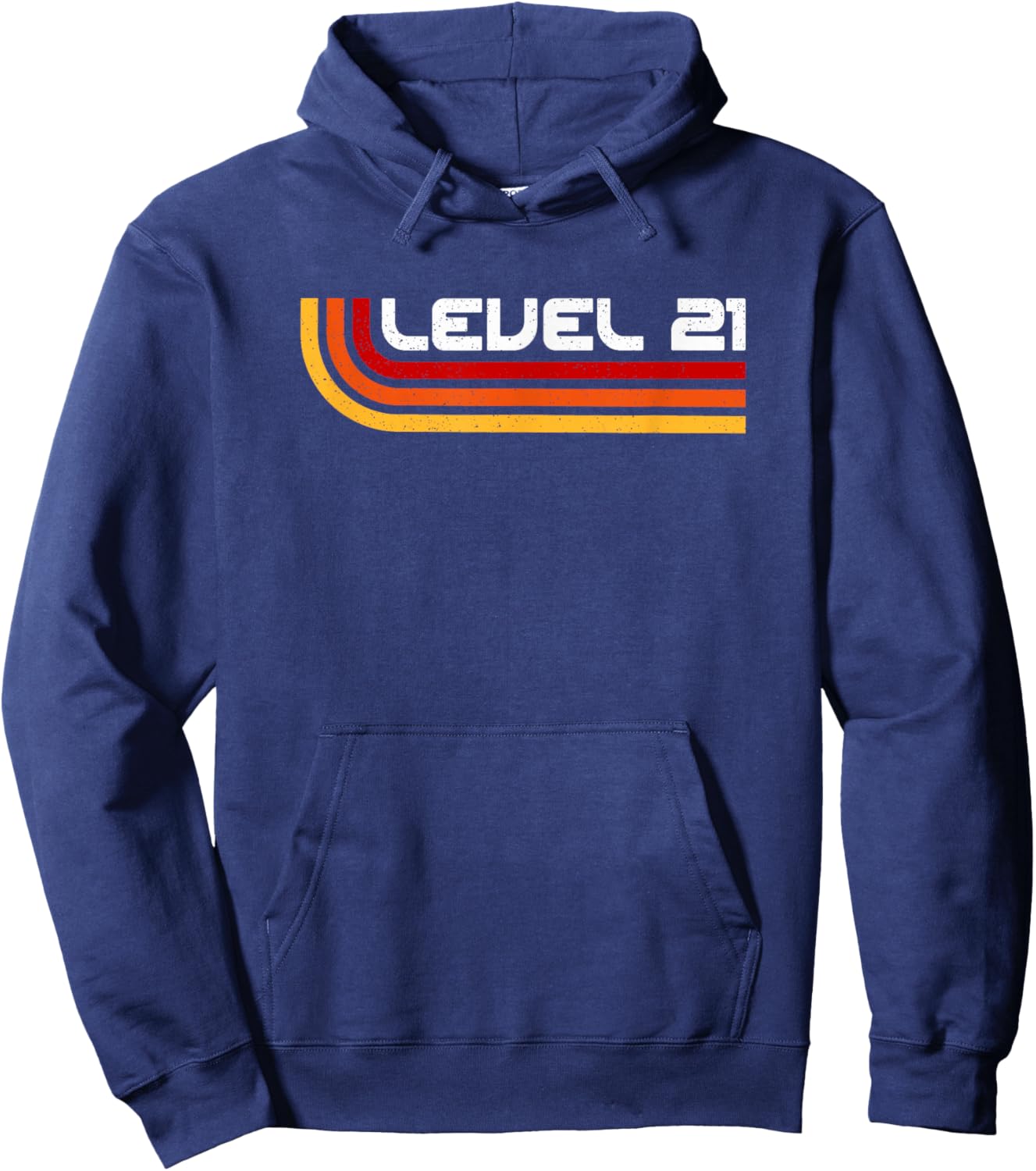 Level 21 | Vintage Gamers 21st Oldschool Aesthetic Birthday Hoodie - Hoodie | Navy