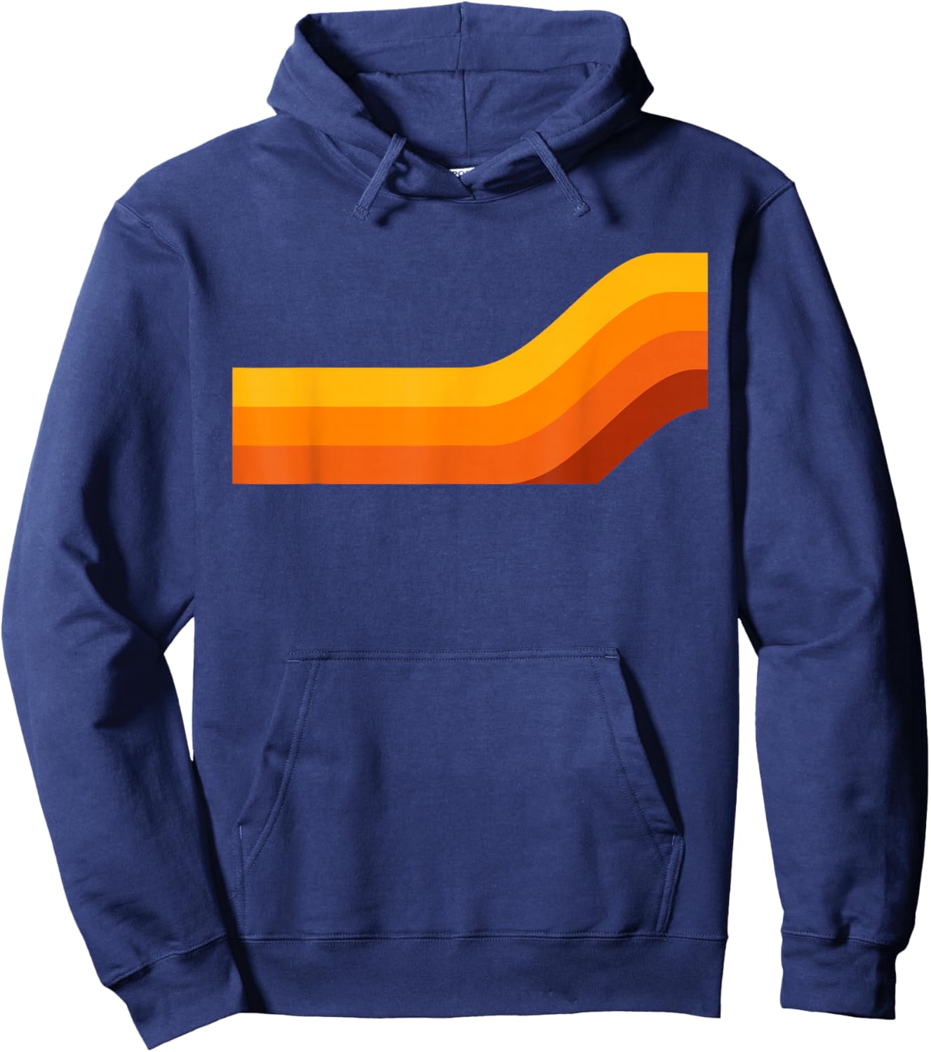 Pop Art, Retro, 1960s Vintage Modernism Graphic, Stripes Hoodie - Hoodie | Navy