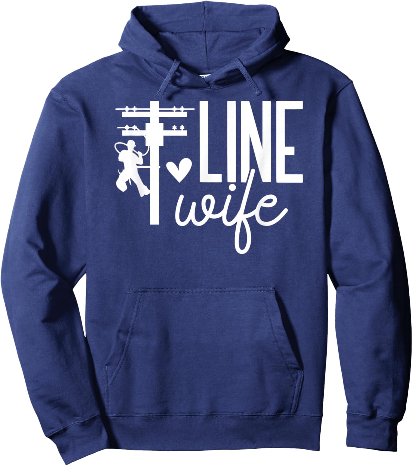 Line Wife Lineman's Wife of A Lineman Wife Hoodie - Hoodie | Navy