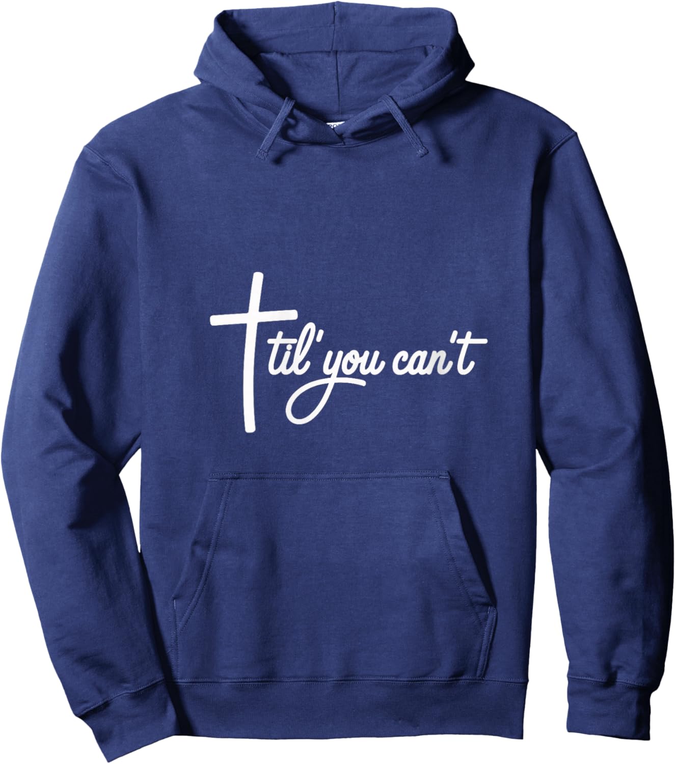 Women's Christian Faith til You Can't' V-Neck Hoodie - Hoodie | Navy