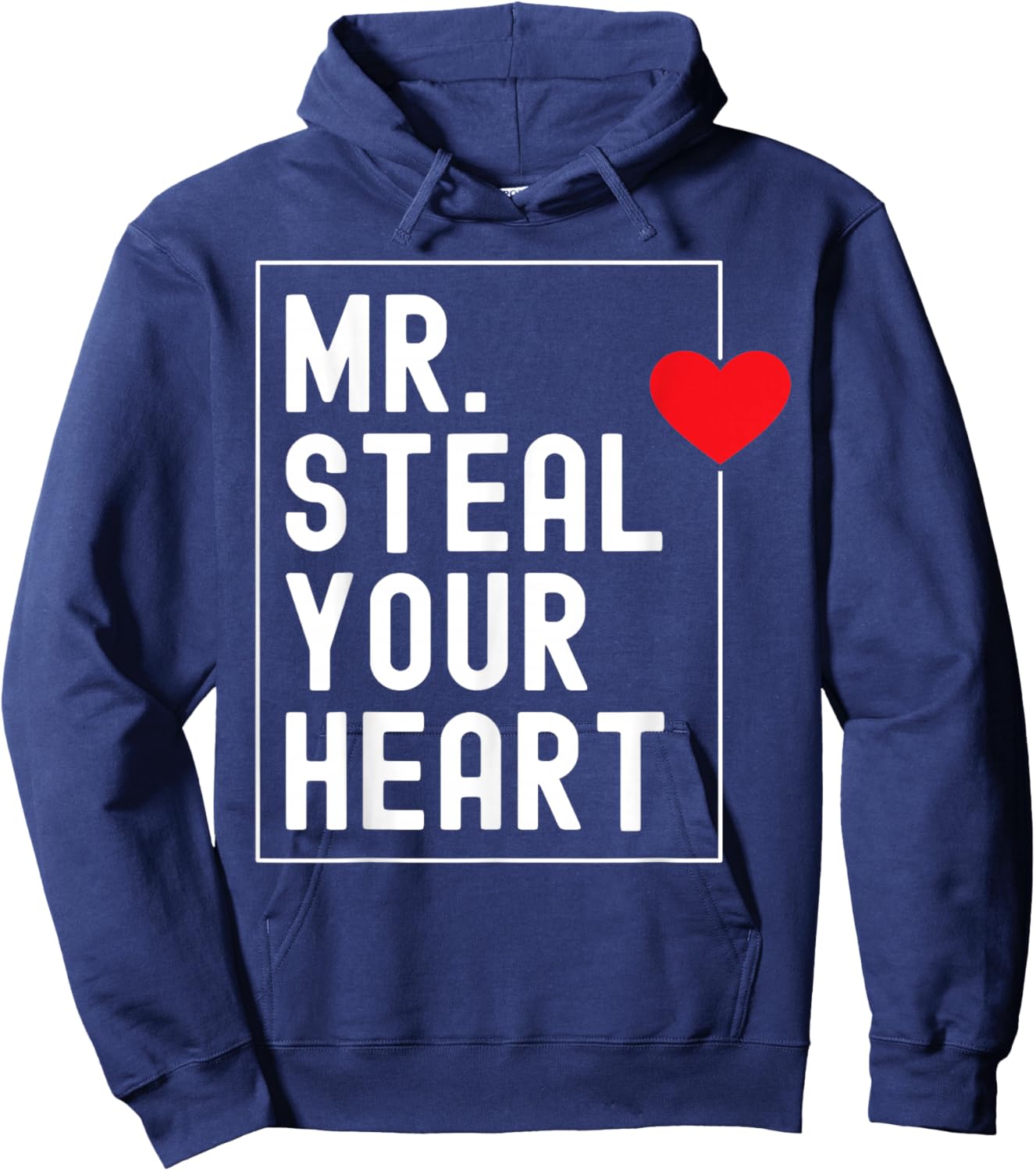 Mr. Steal Your Heart Valentines Day for Toddler Boys Kids Hoodie - Hoodie | Navy