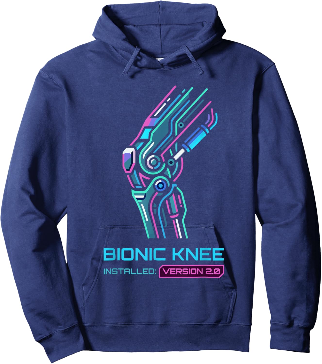 Post Op Knee Surgery Bionic Knee Replacement Recovery Hoodie - Hoodie | Navy