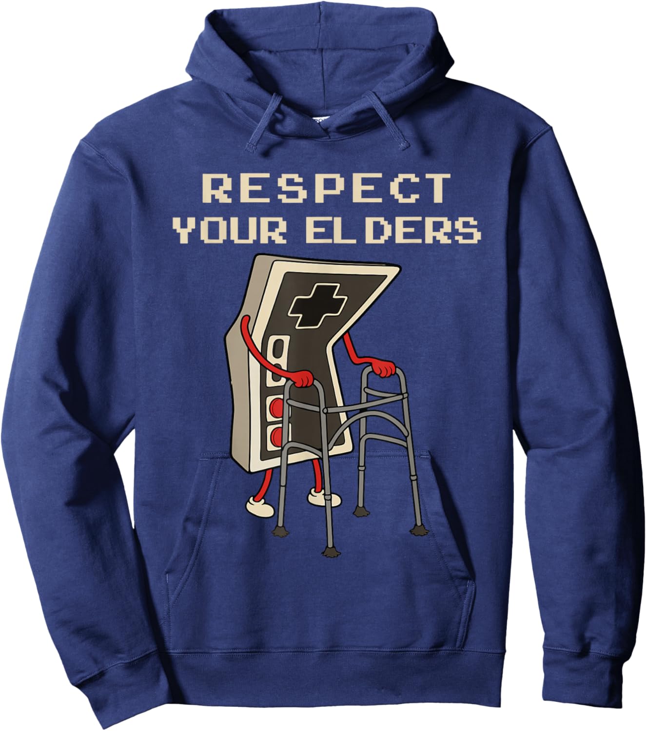 Respect Your Elders Retro Gaming Funny Gamer Controller 80s Hoodie - Hoodie | Navy
