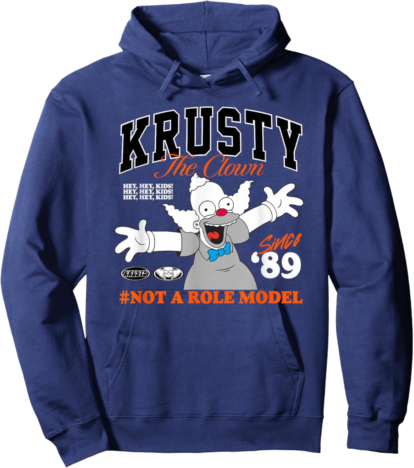 The Simpsons Krusty The Clown Not A Role Model Retro Hoodie - Hoodie | Navy
