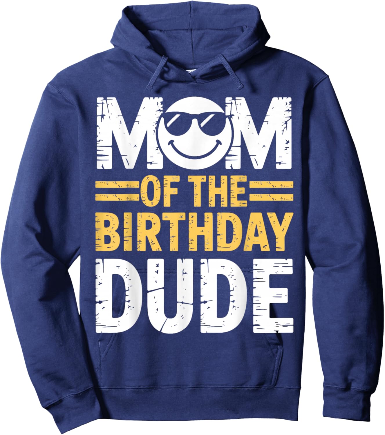 Mom of The Birthday Dude Cool Boy Mom Hoodie - Hoodie | Navy