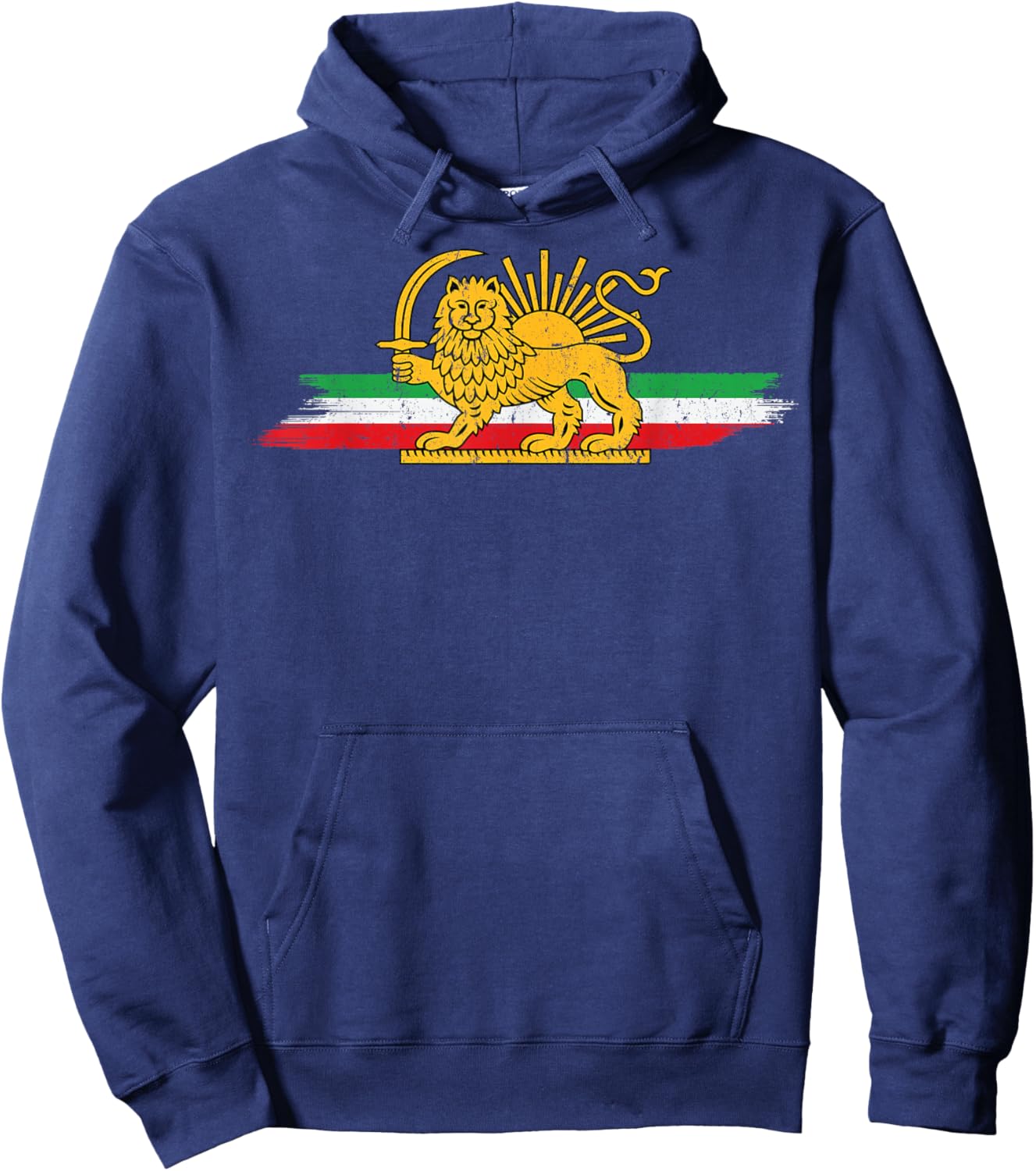 Shir o Khorshid Lion and Sun Iran Flag Persia Men Women Kids Hoodie - Hoodie | Navy