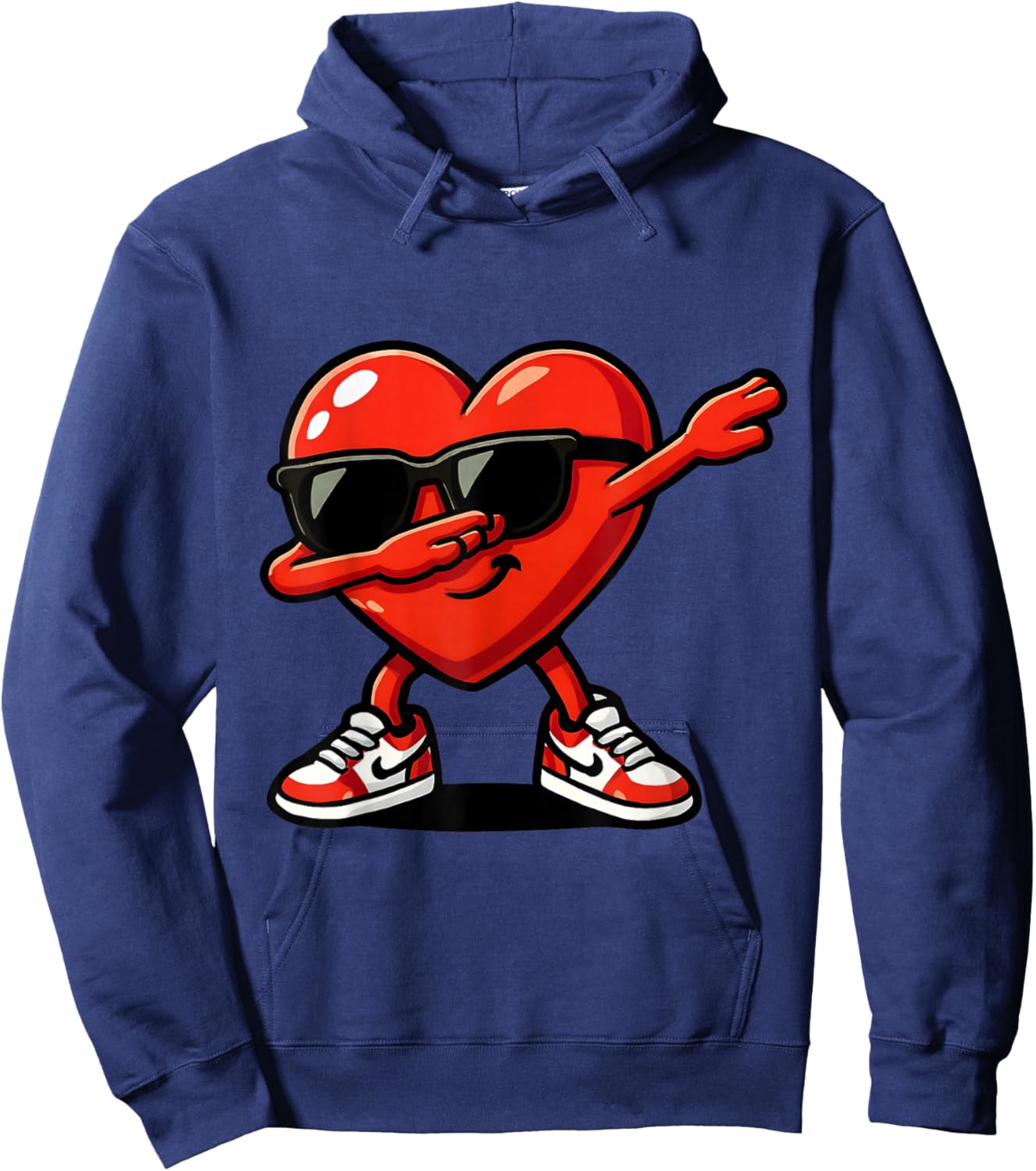 Valentine’s Day Dabbing Heart for Boys Girls Kids Hoodie - Hoodie | Navy
