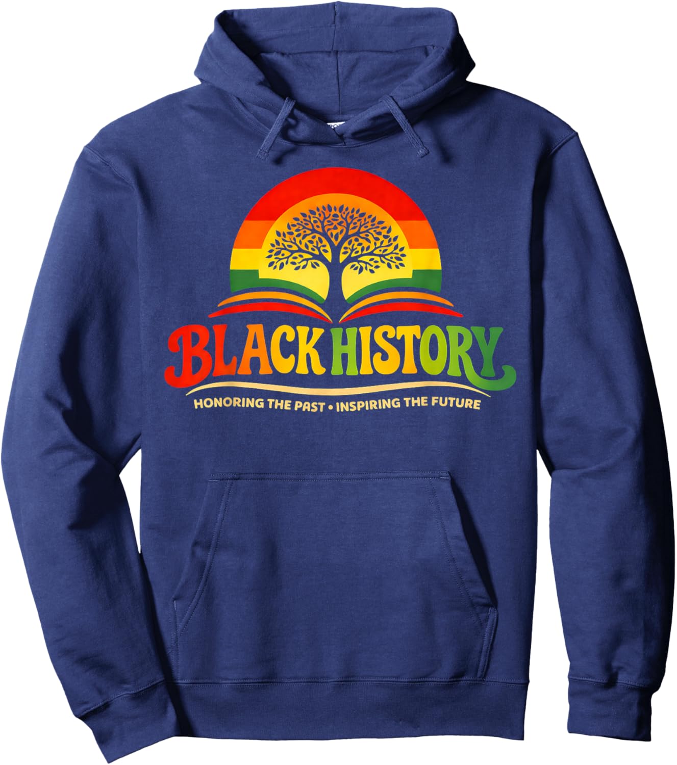 Honoring Past Inspiring Future Men Women Black History Month Hoodie - Hoodie | Navy