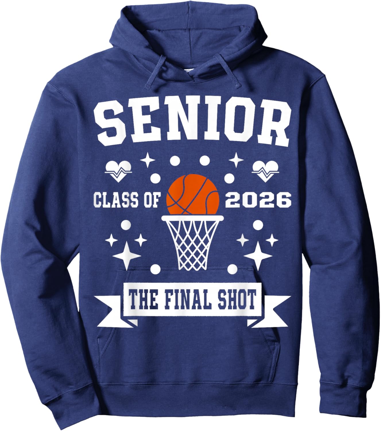 Senior Basketball Class of 2026 Crew Basketball Senior Night Hoodie - Hoodie | Navy