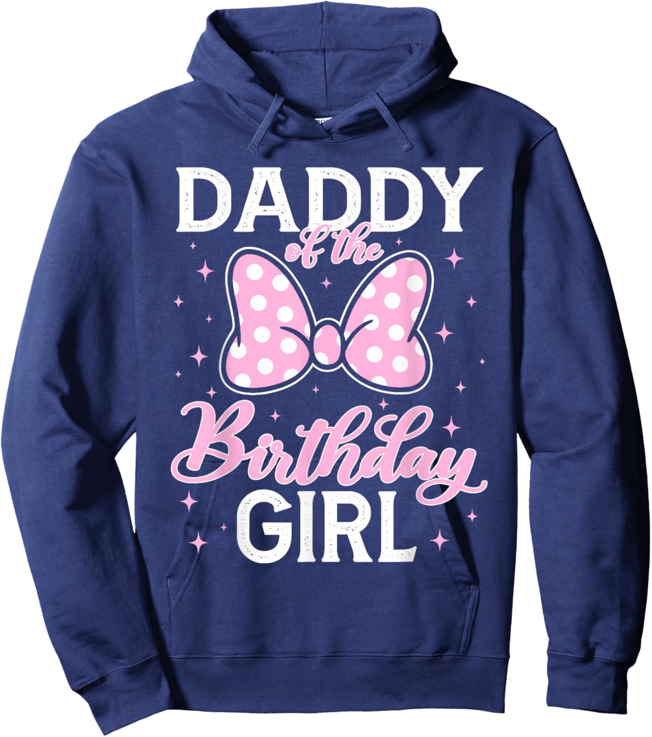 Daddy of The Birthday Girl Pink Bow Family Matching Hoodie - Hoodie | Navy