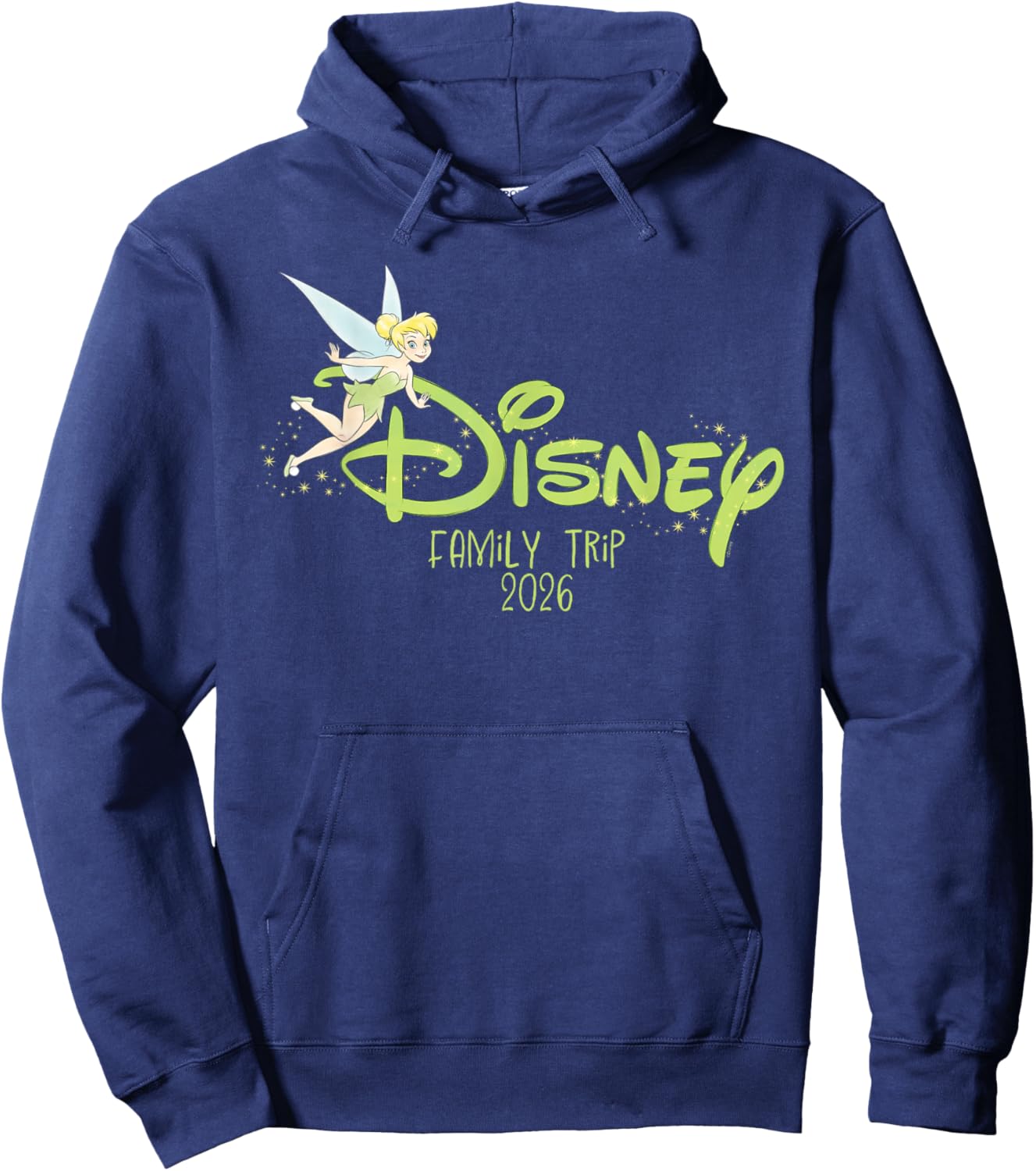 Disney Script Logo Tinker Bell Family Trip 2026 Vacation Hoodie - Hoodie | Navy