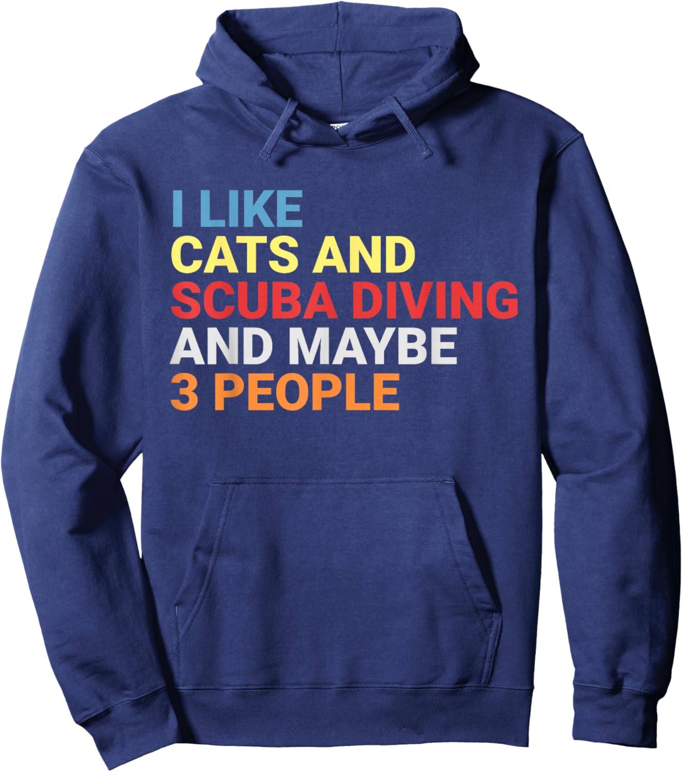 Retro I Like Cats and Scuba Diving Lover Diver Funny Cat Hoodie - Hoodie | Navy