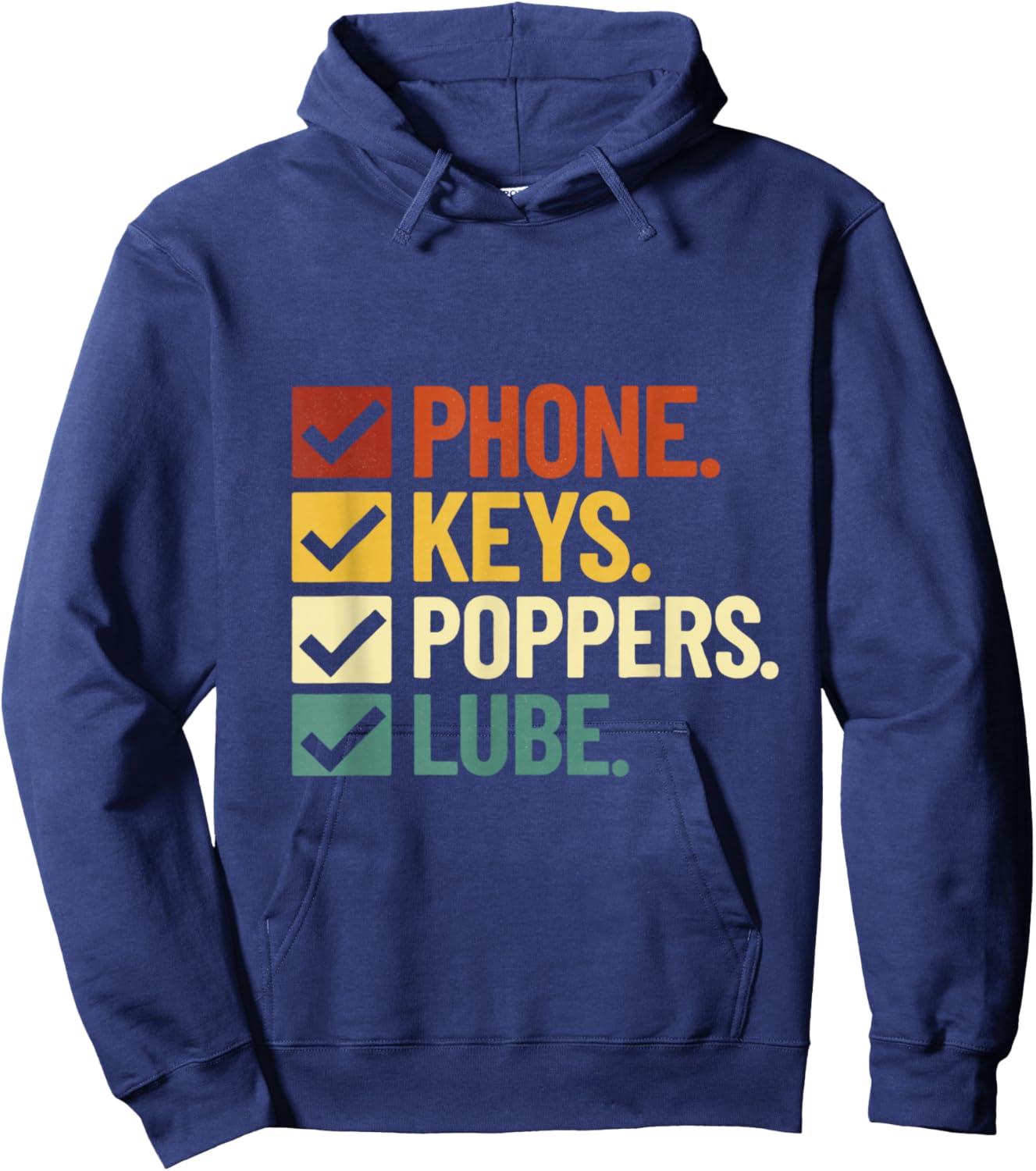 Funny Retro Phone Keys Poppers Lube Hoodie - Hoodie | Navy