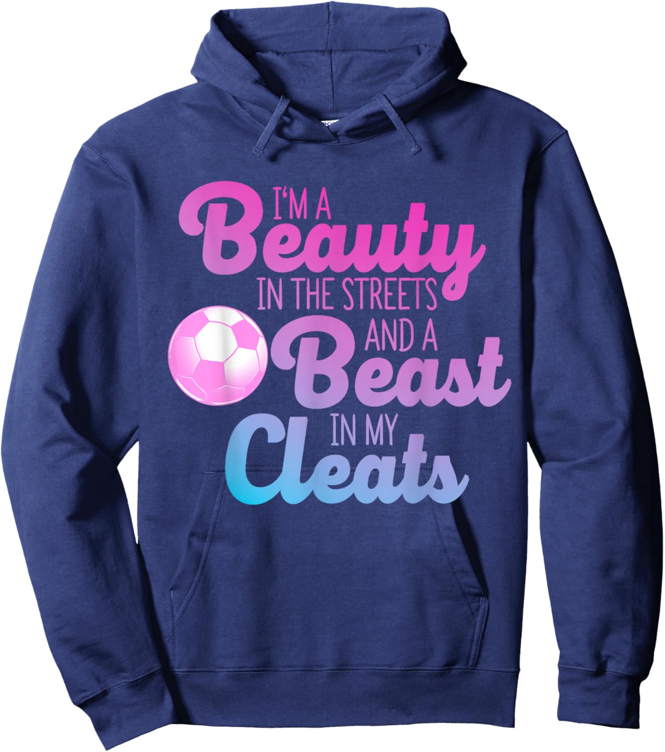 Funny Soccer Art Girls Soccer Player Soccer Lover Hoodie - Hoodie | Navy