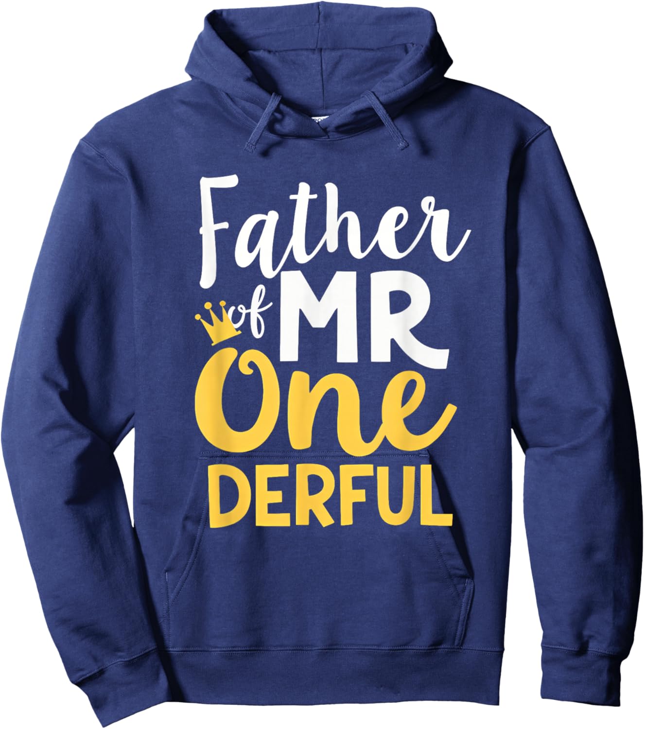 1st Birthday Party Dad Father of Mr One-Derful Hoodie - Hoodie | Navy