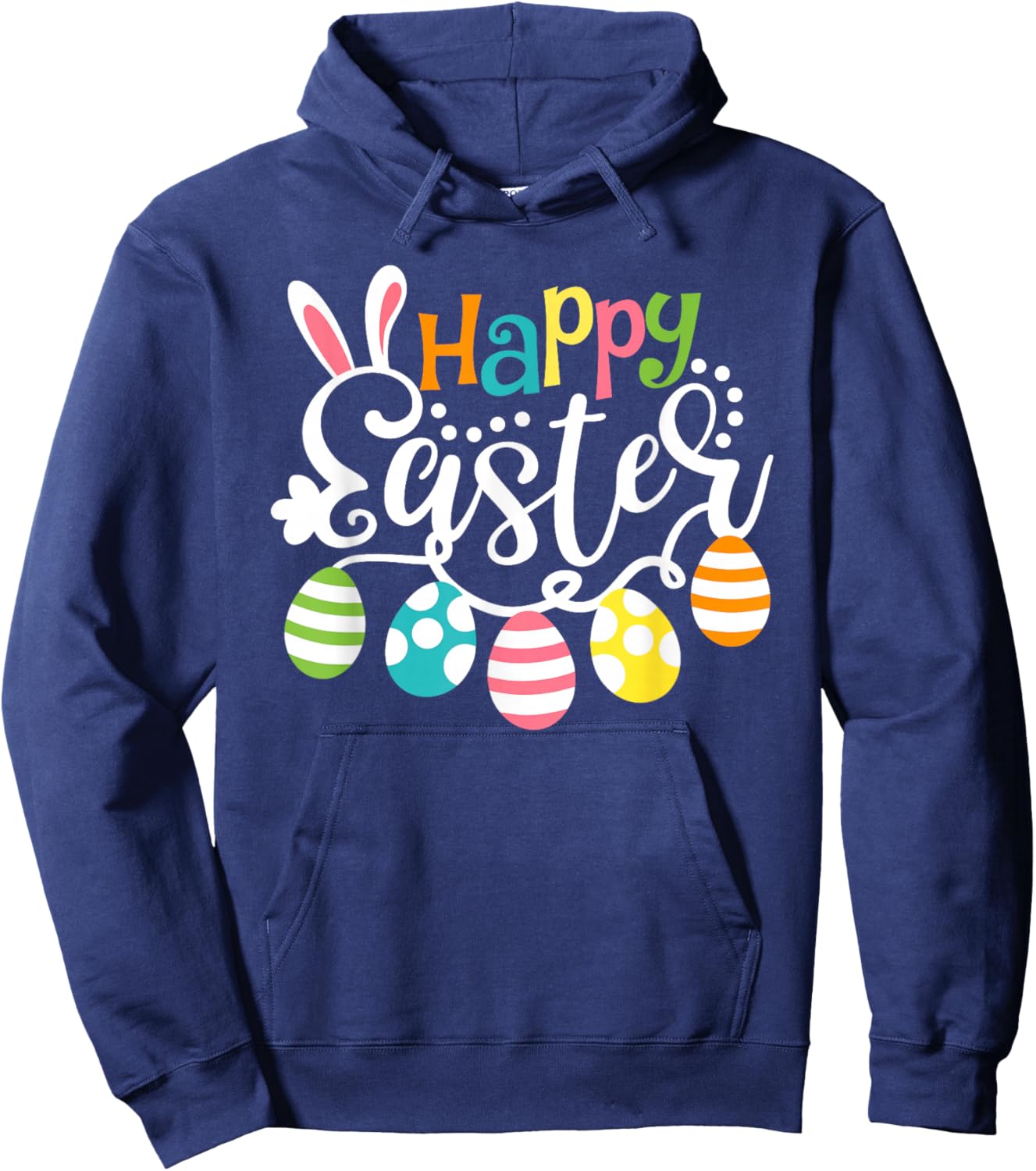 Happy Easter Bunny Rabbit Face Funny Easter Day Women Girls Hoodie - Hoodie | Navy