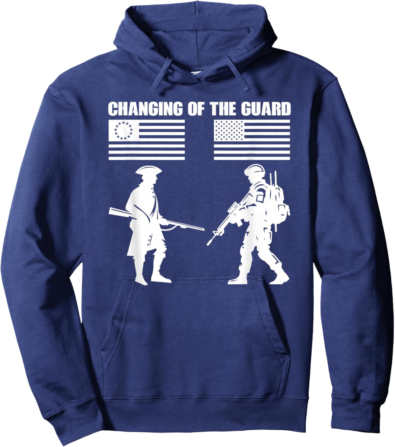 July 4th 1776-2026 American Flag Graphic Military Soldier Hoodie - Hoodie | Navy