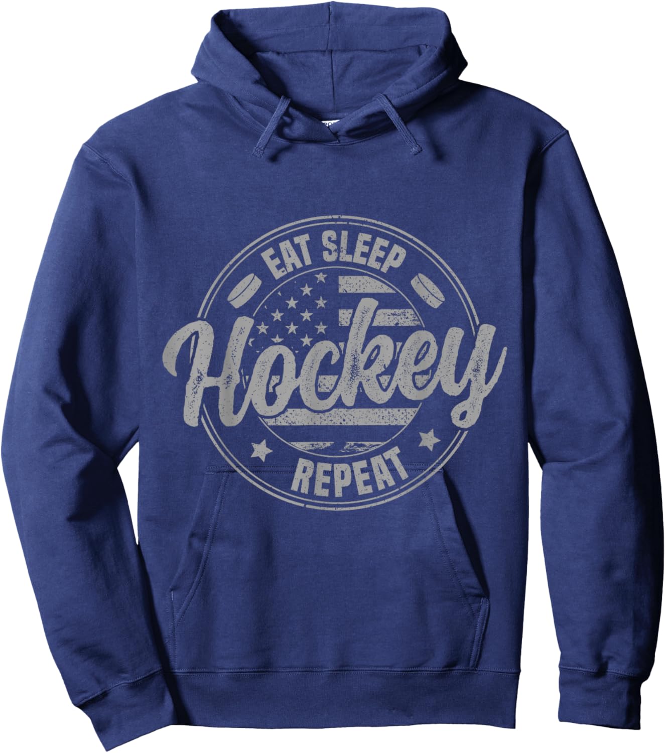 Eat Sleep Hockey Repeat Christmas Funny Hoodie - Hoodie | Navy
