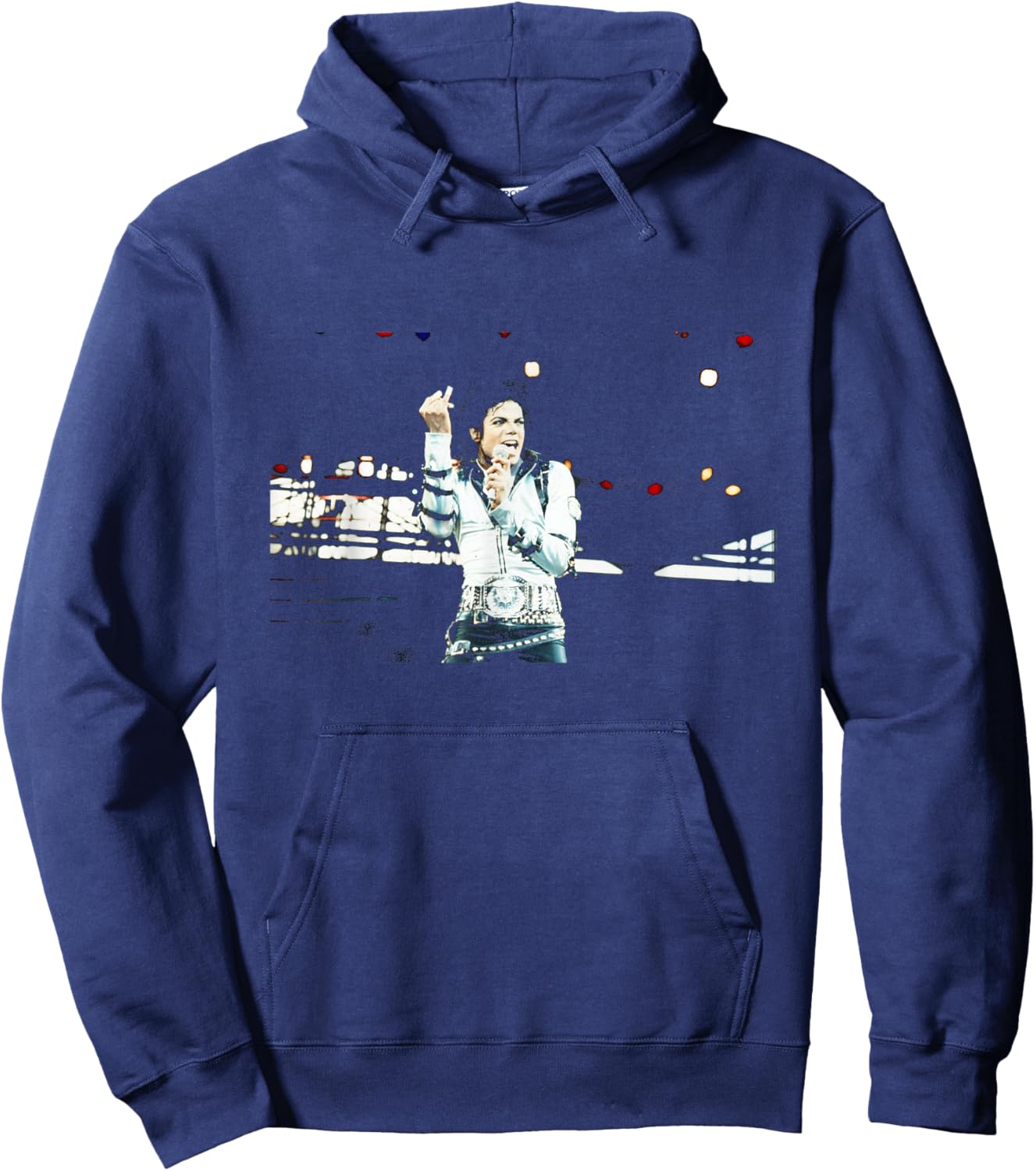Michael Jackson Singing Live in Cardiff Bad Tour Hoodie - Hoodie | Navy