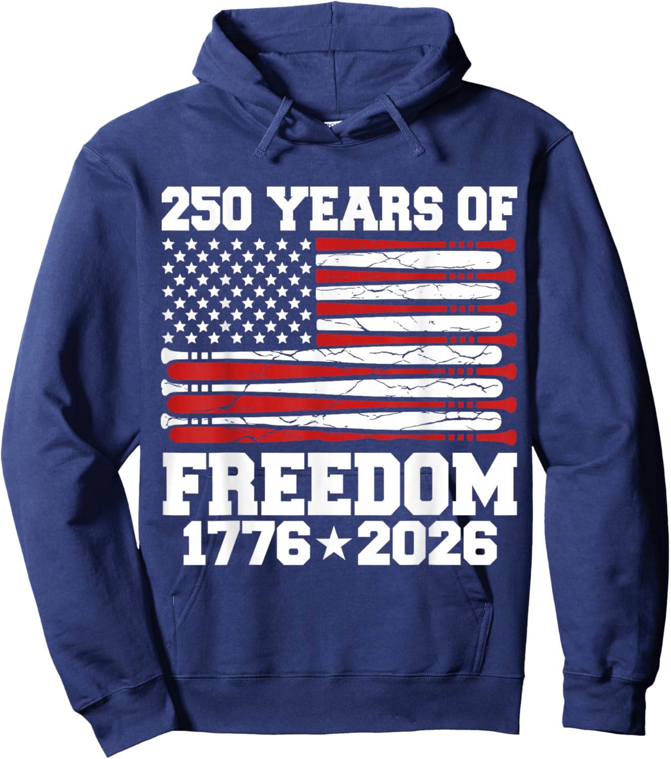 250 Years American 1776 2026 250th 4th July Baseball Kid Men Hoodie - Hoodie | Navy