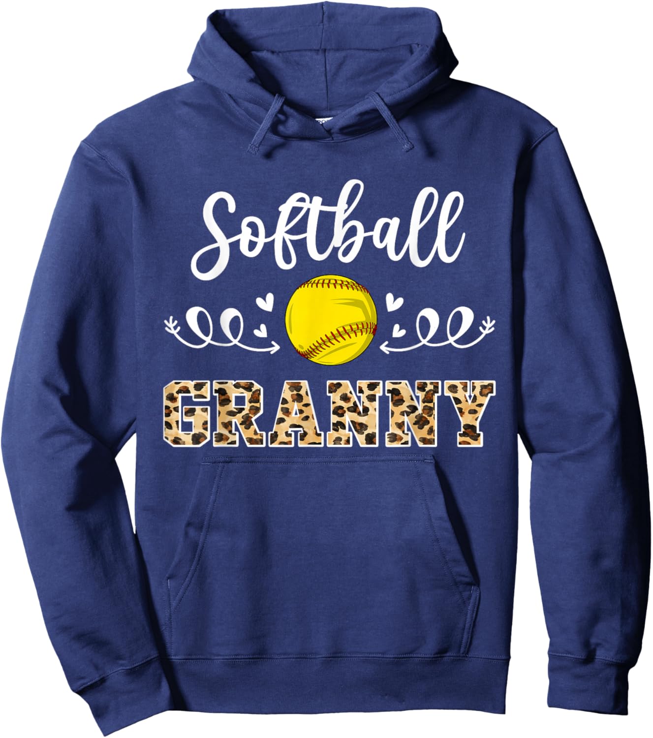 Softball Granny Funny Softball Player Granny Leopard Hoodie - Hoodie | Navy
