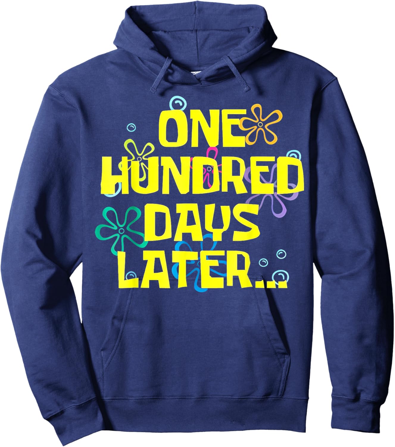 Teacher Kids Retro 100 Days Later 100th Day of School Hoodie - Hoodie | Navy