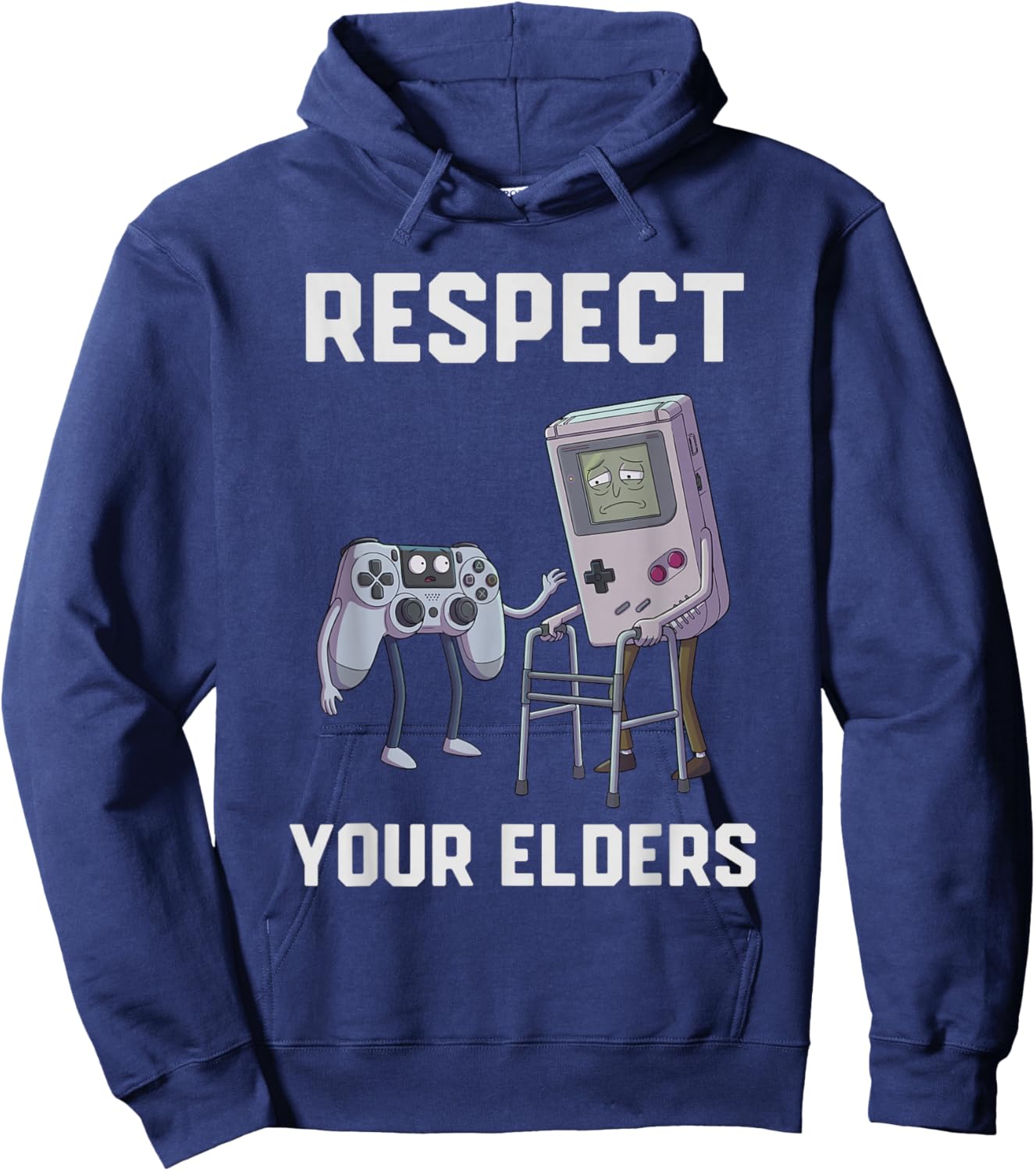 Respect Your Elders Control Vintage Retro Gaming Console Hoodie - Hoodie | Navy