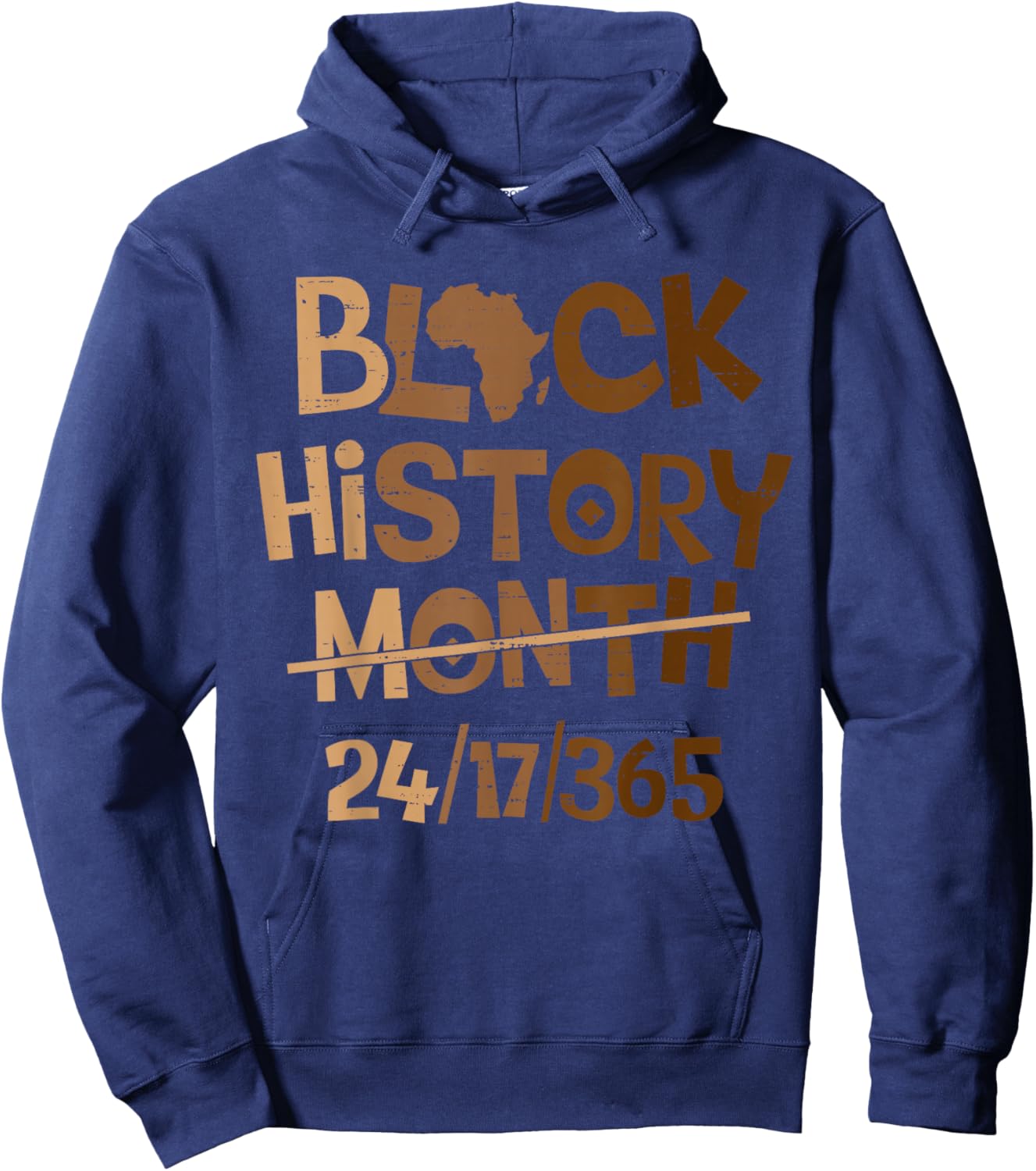 Black History Month 24/7/365 Melanin African Men Women Kids Hoodie - Hoodie | Navy