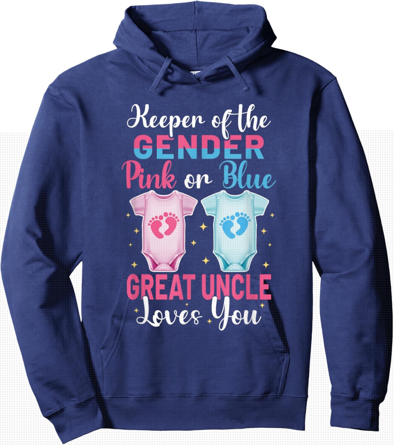 Keeper of The Gender Great Uncle Loves You - Gender Reveal Hoodie - Hoodie | Navy