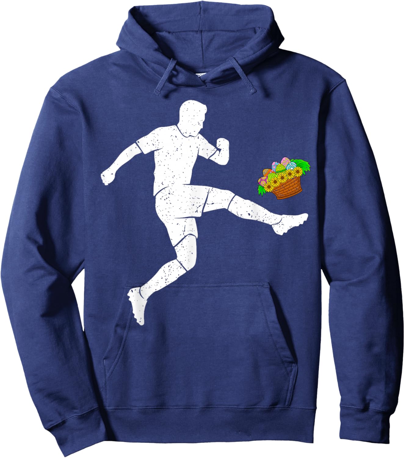 Easter Soccer Basket Eggs Sports Boys Girls Kids Youth Hoodie - Hoodie | Navy