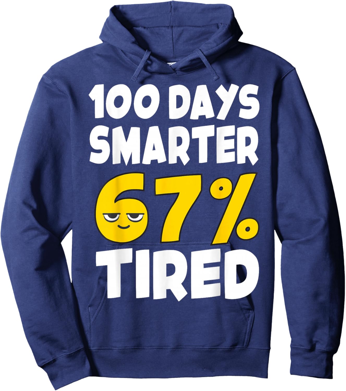 100th Day of School Shirt Kids 67 Boys 6-7 100 Days Smarter Hoodie - Hoodie | Navy
