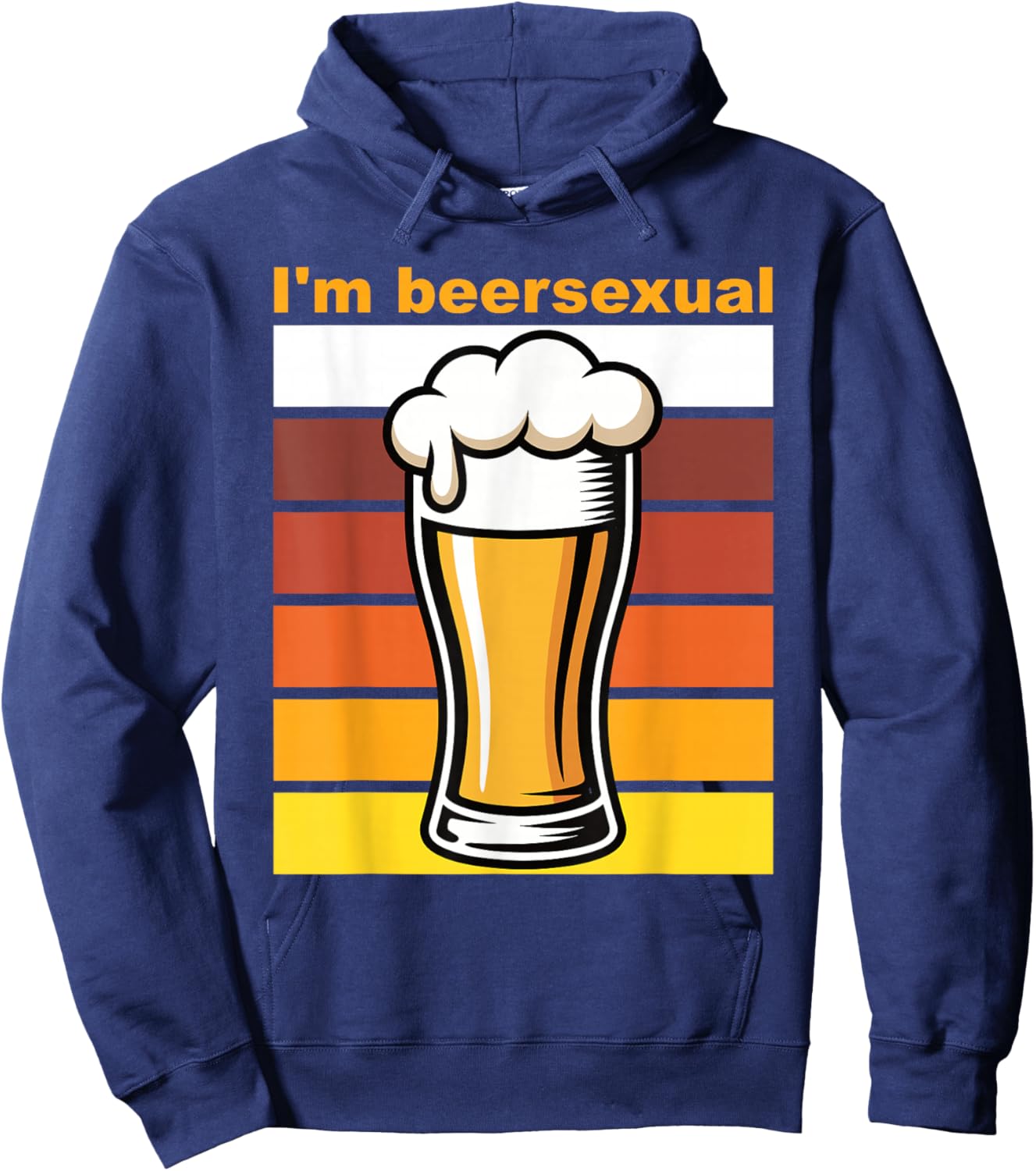 Im Beersexual Funny Retro Beer Lover's Beer Drinking Hoodie - Hoodie | Navy