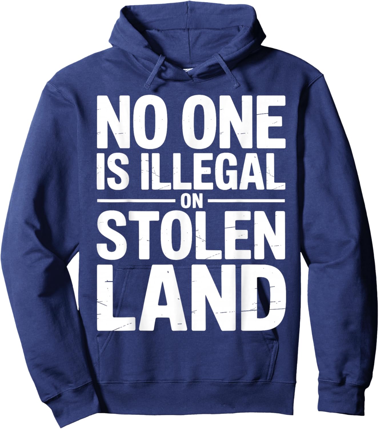 No One is Illegal On Stolen Land Native Americans Vintage Hoodie - Hoodie | Navy