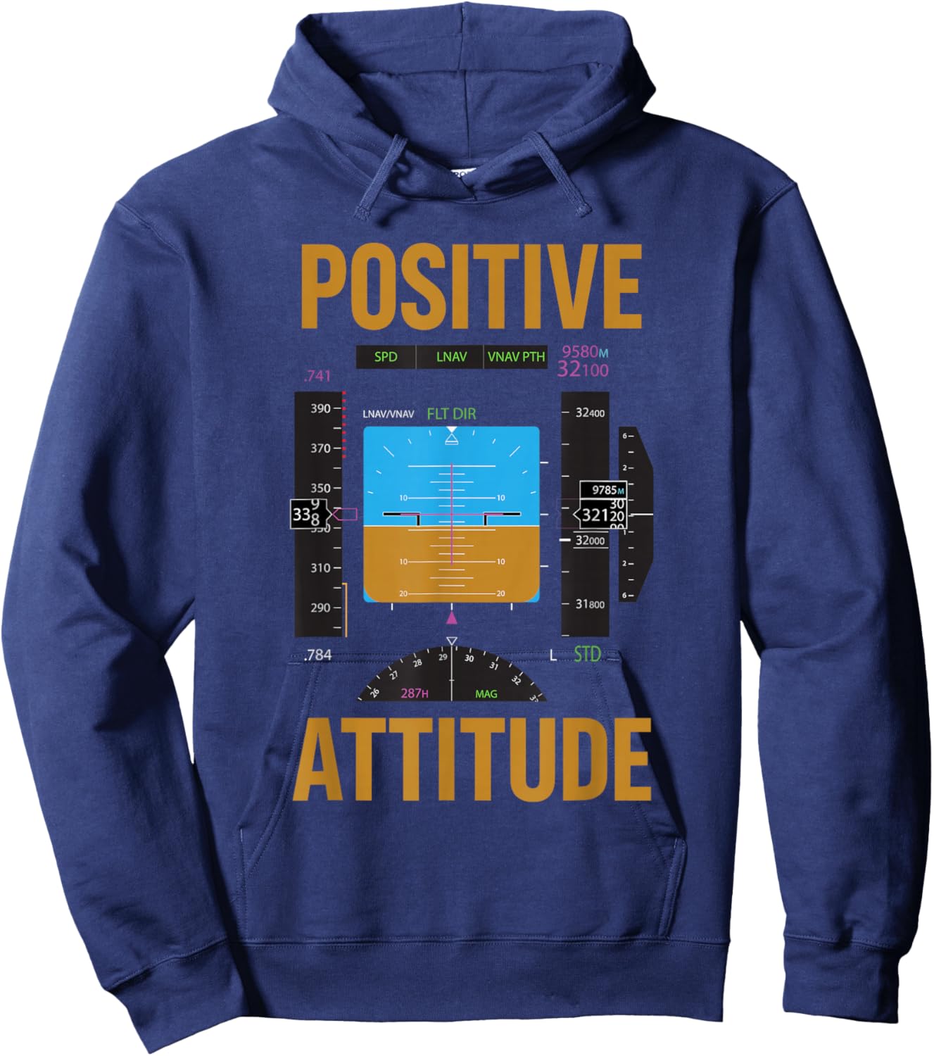 Positive Attitude Funny Pilot Aviation Instrument Hoodie - Hoodie | Navy