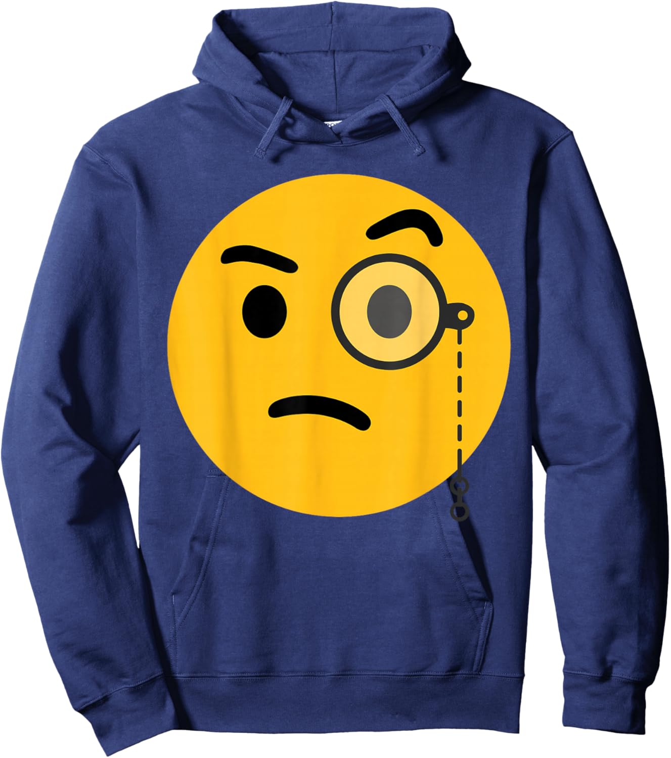 Funny Emoticon Face with Monocle Hoodie - Hoodie | Navy