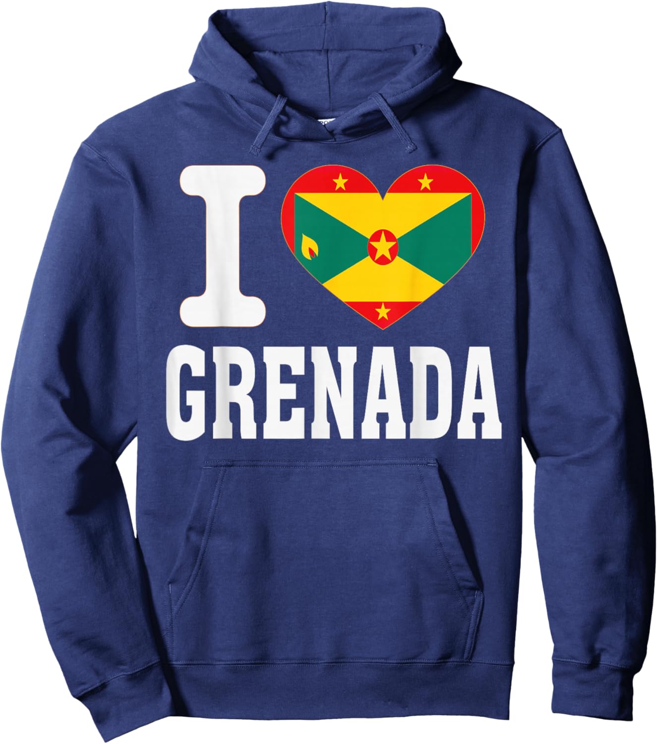I Love Grenada Heart Souvenir Lovers Pride Travel Hoodie - Hoodie | Navy