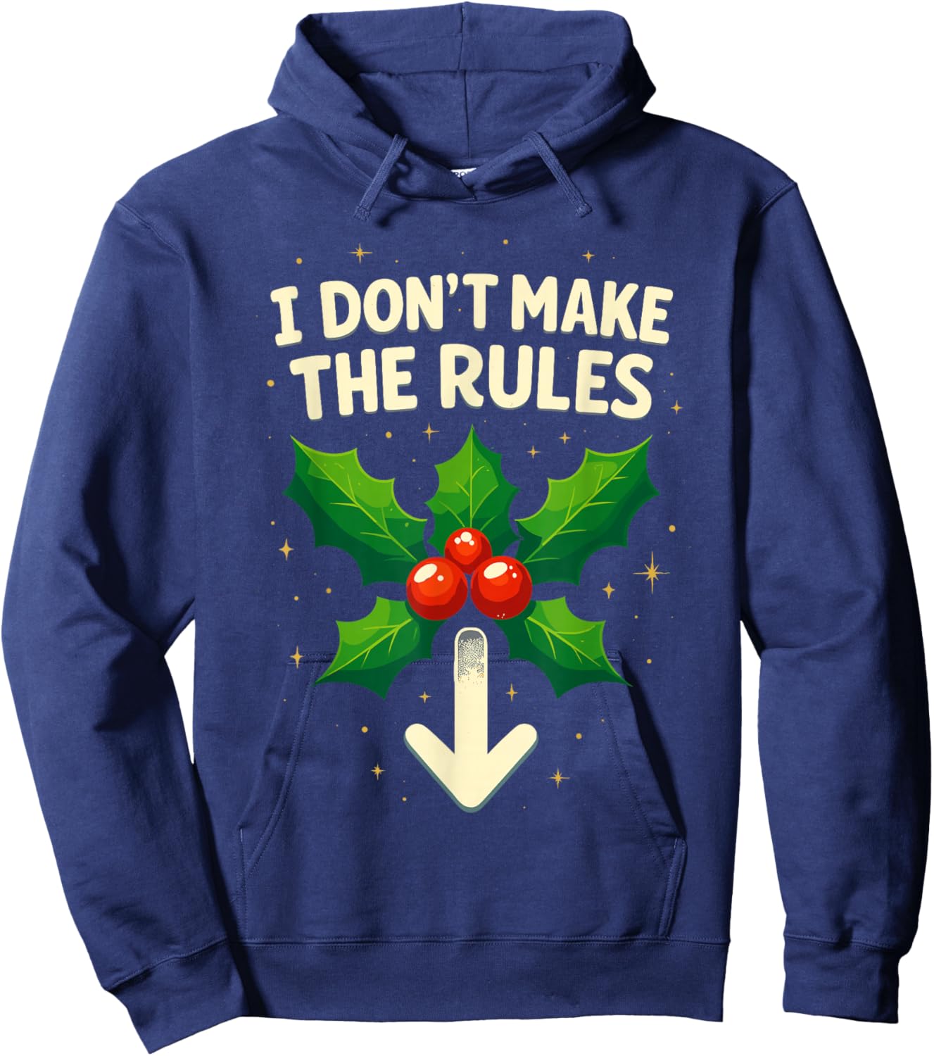 Inappropriate Christmas Shirts Men, Funny Adult Mistletoe Hoodie - Hoodie | Navy