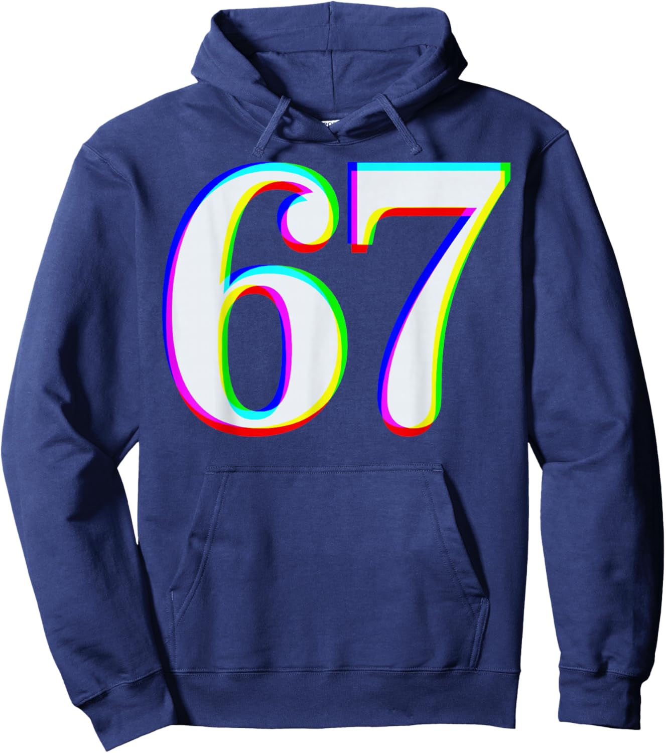Funny Six Seven 67 Meme Gen Alpha Slang Brainrot Girl Boy Hoodie - Hoodie | Navy