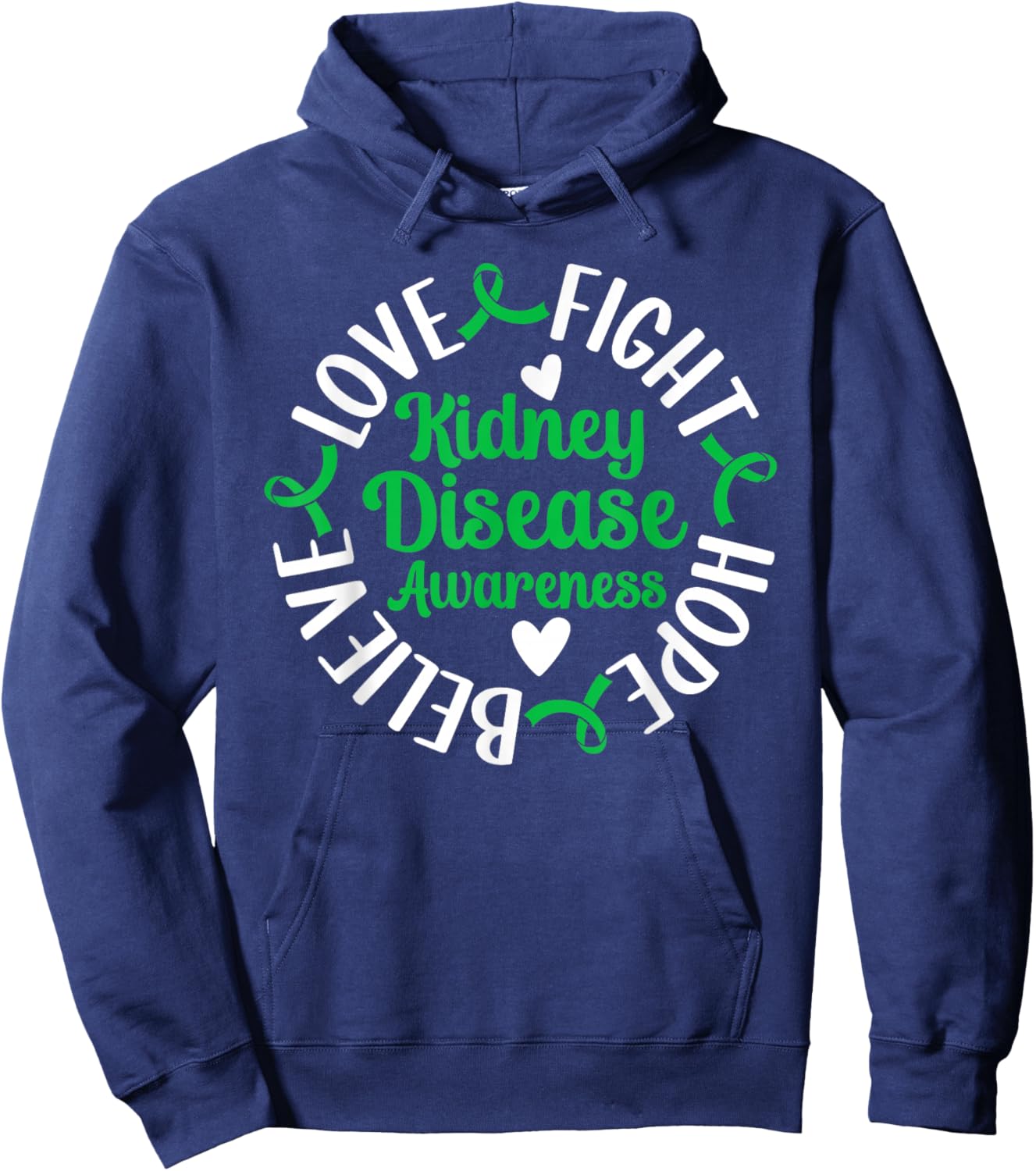 Fight Hope Kidney Disease Awareness Kidney Disease Survivor Hoodie - Hoodie | Navy