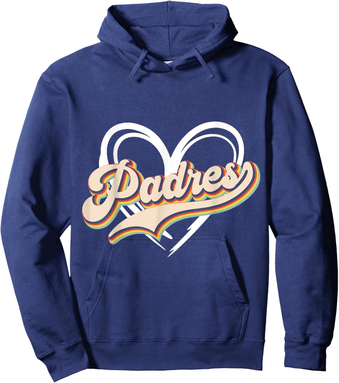 Vintage Padres First Name Padres Personalized Name Groovy Hoodie - Hoodie | Navy