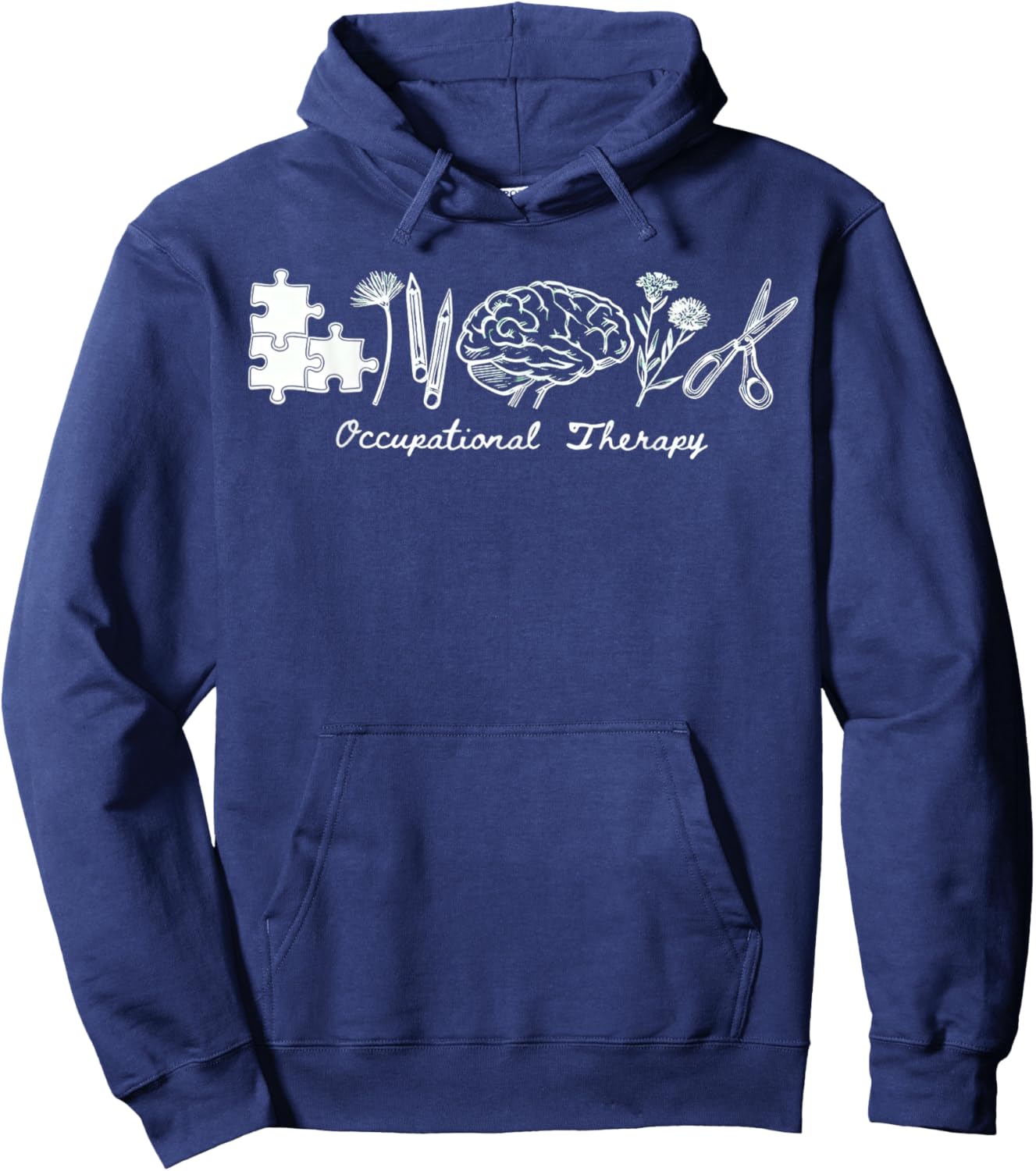 Occupational Therapy Shirt, Brain Puzzle OT , Pediatric T Hoodie - Hoodie | Navy