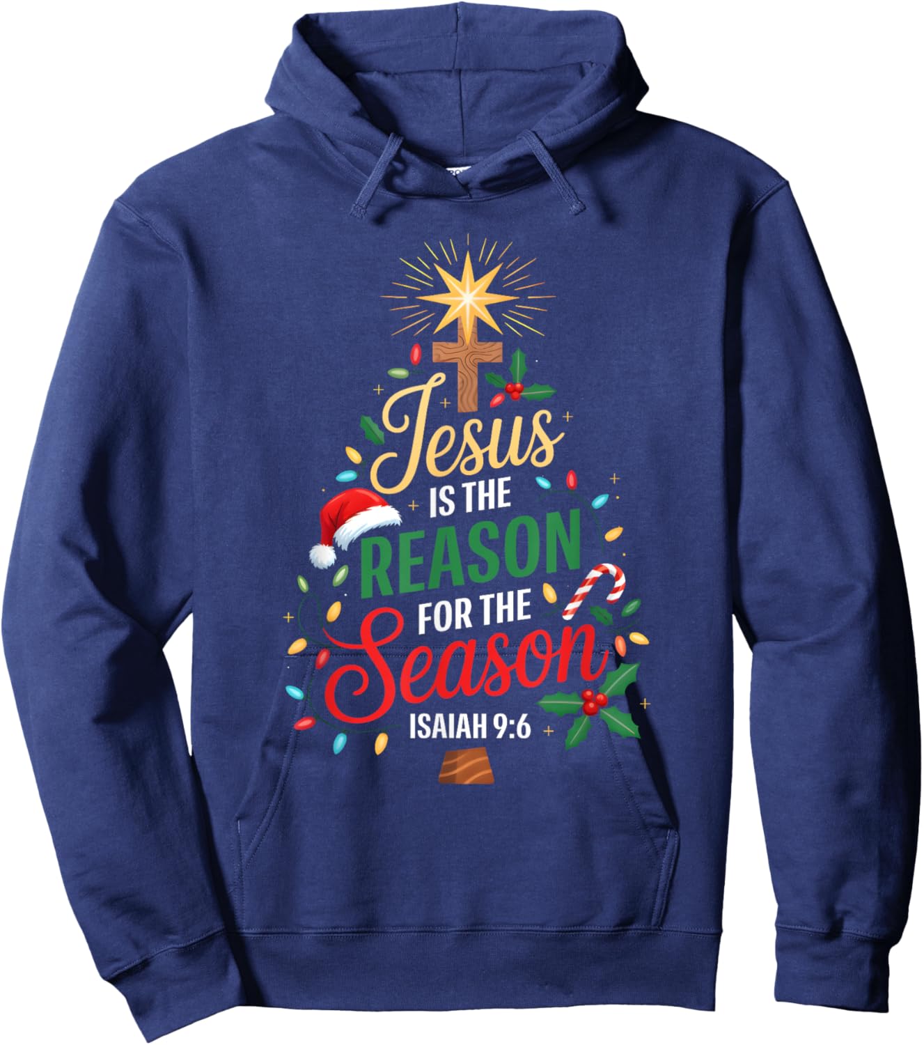 Jesus is The Reason for The Season Christmas Xmas Christian Hoodie - Hoodie | Navy