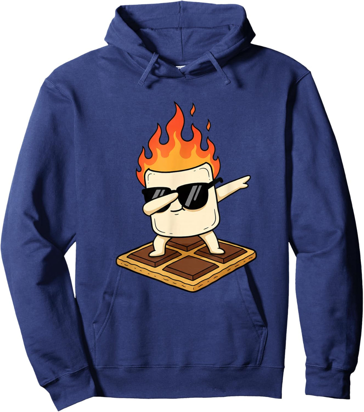 Dabbing Marshmallow On S'More Camping Kids Outdoor Funny Hoodie - Hoodie | Navy