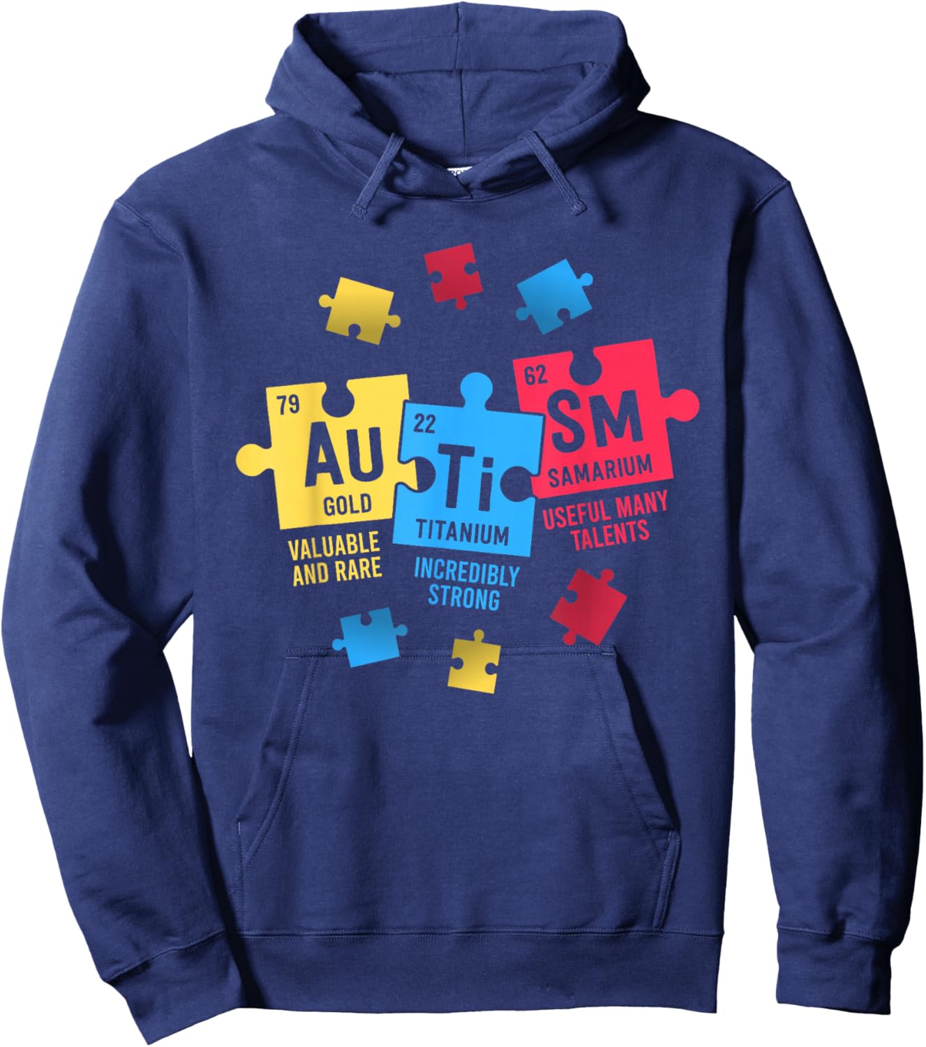 Elements Periodic Table ASD Autism Awareness Women Men Kids Hoodie - Hoodie | Navy