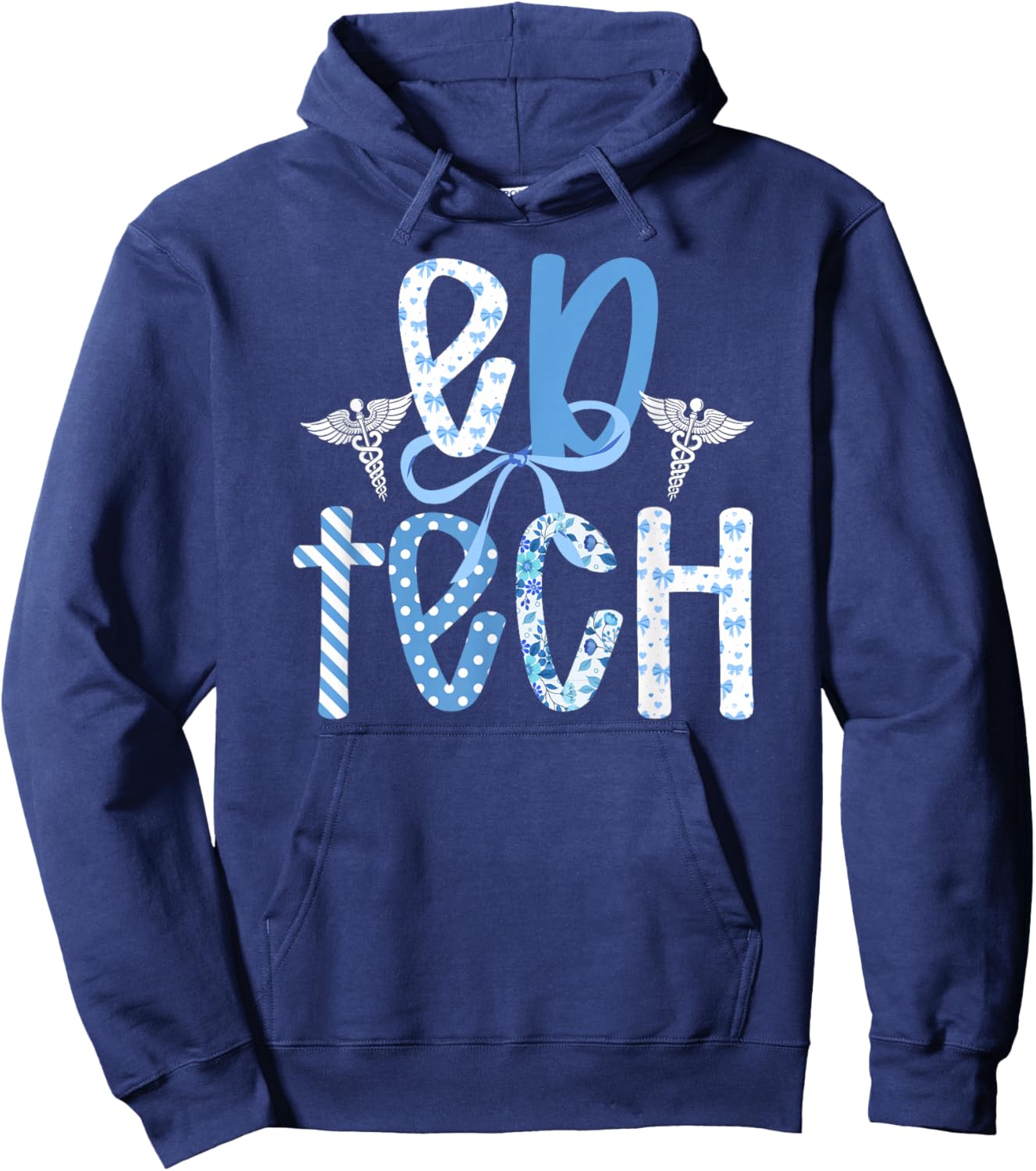 ED Tech Coquette ED Technician Emergency Department Tech Hoodie - Hoodie | Navy