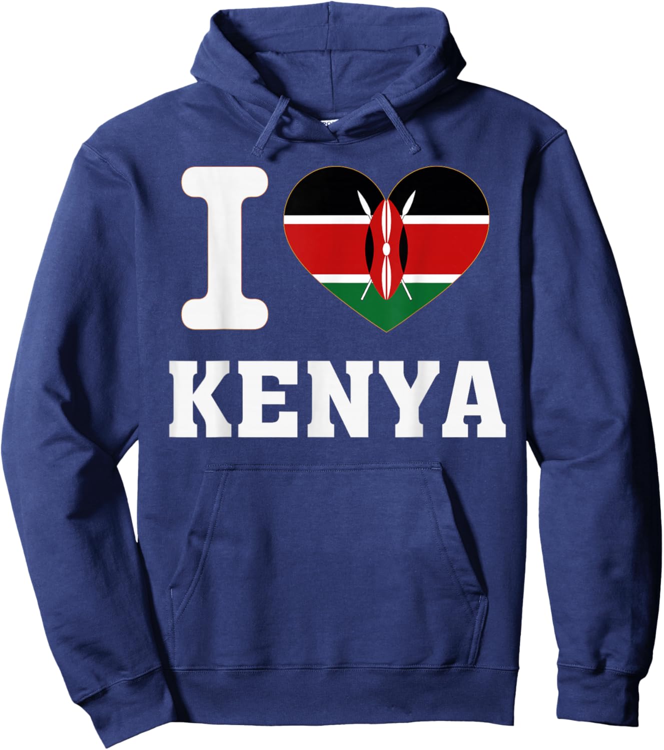 I Love Kenya Heart Souvenir Lovers Pride Travel Hoodie - Hoodie | Navy