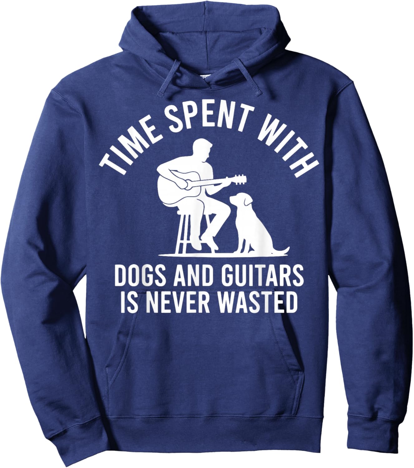 Time Spent with Dogs and Guitars is Never Wasted Hoodie - Hoodie | Navy