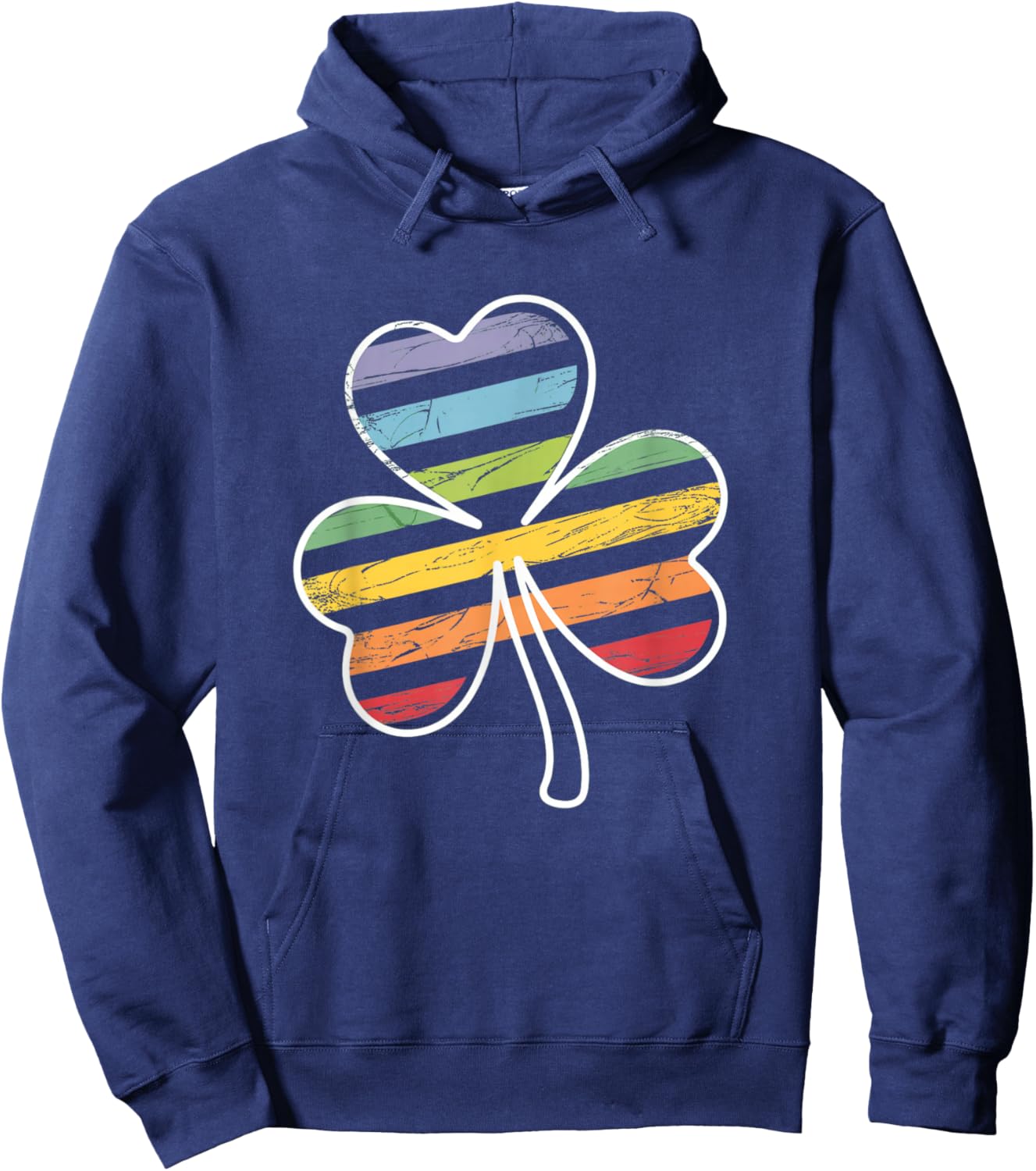 St Patrick's Day Parade Gay Pride Shamrock Pride Flag LGBTQ Hoodie - Hoodie | Navy
